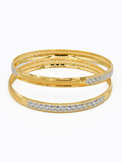 22ct Gold Two Tone Pair Bangle