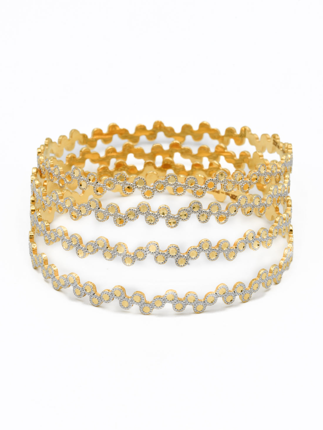 22ct Gold Two Tone 4 Bangles