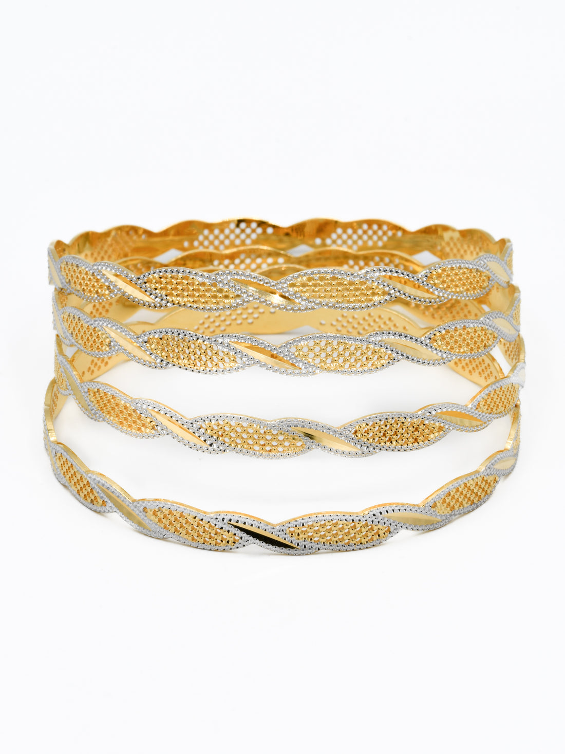 22ct Gold Two Tone 4 Bangles