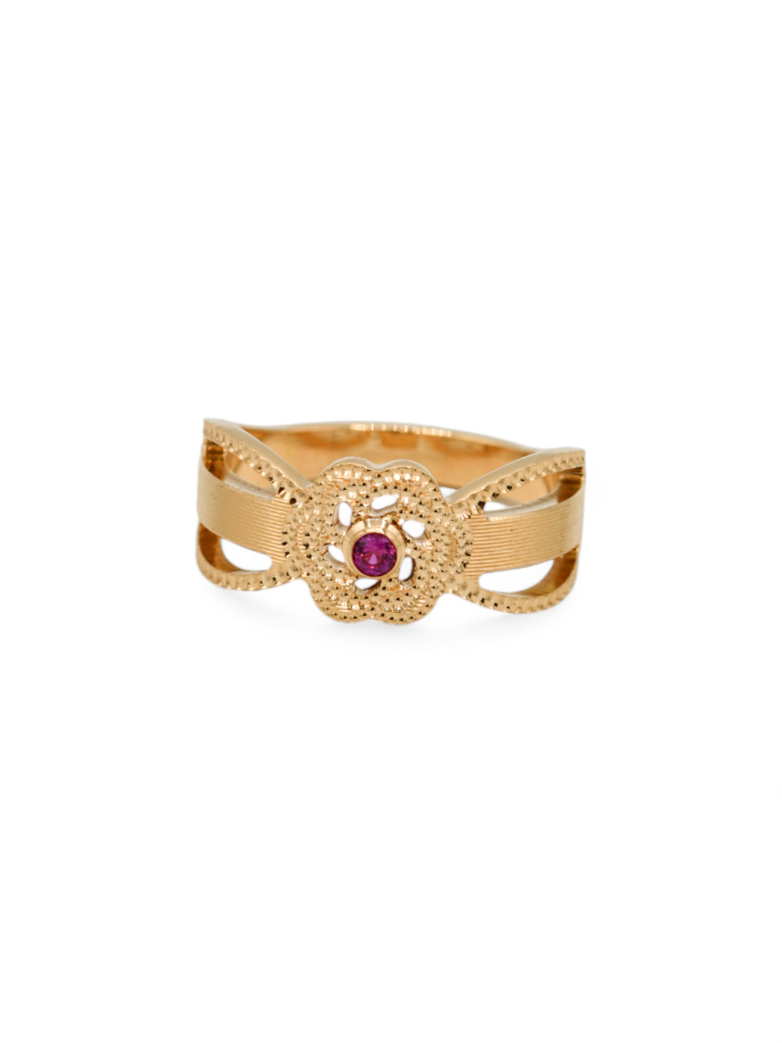 22ct Gold Pink CZ Ladies Ring