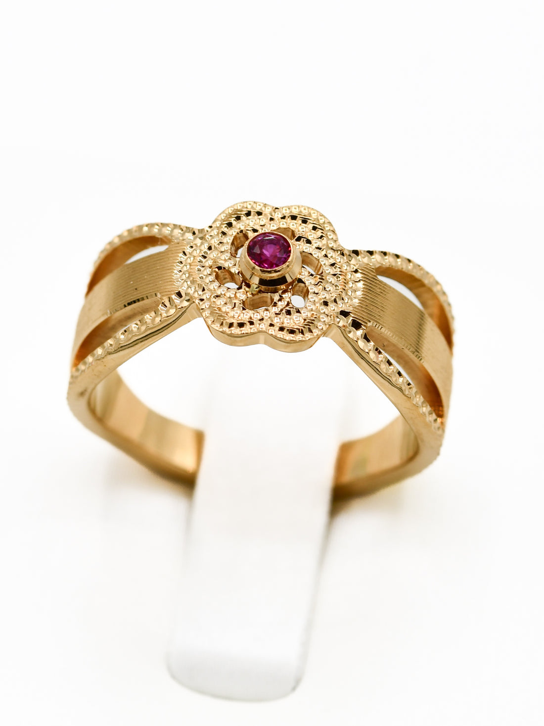 22ct Gold Pink CZ Ladies Ring