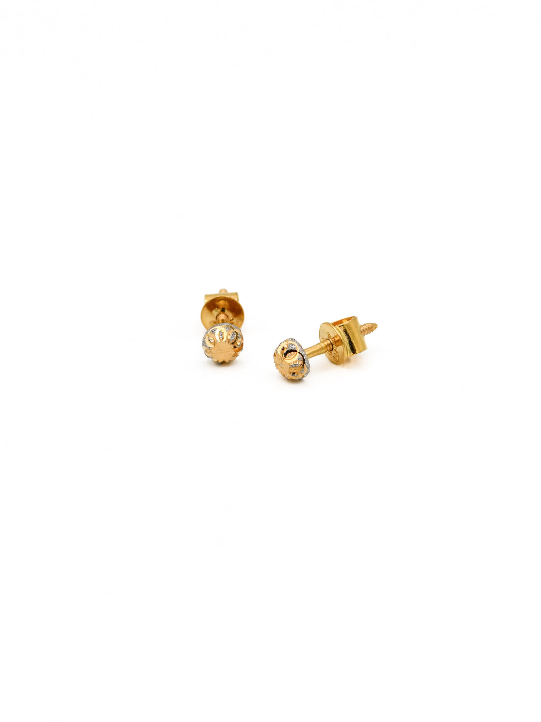 22ct Gold Two Tone Stud Earrings