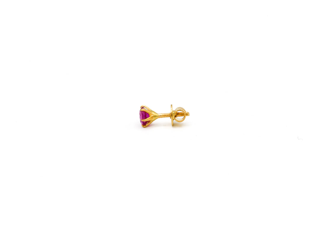 22ct Gold Pink CZ Stud Earrings - Roop Darshan