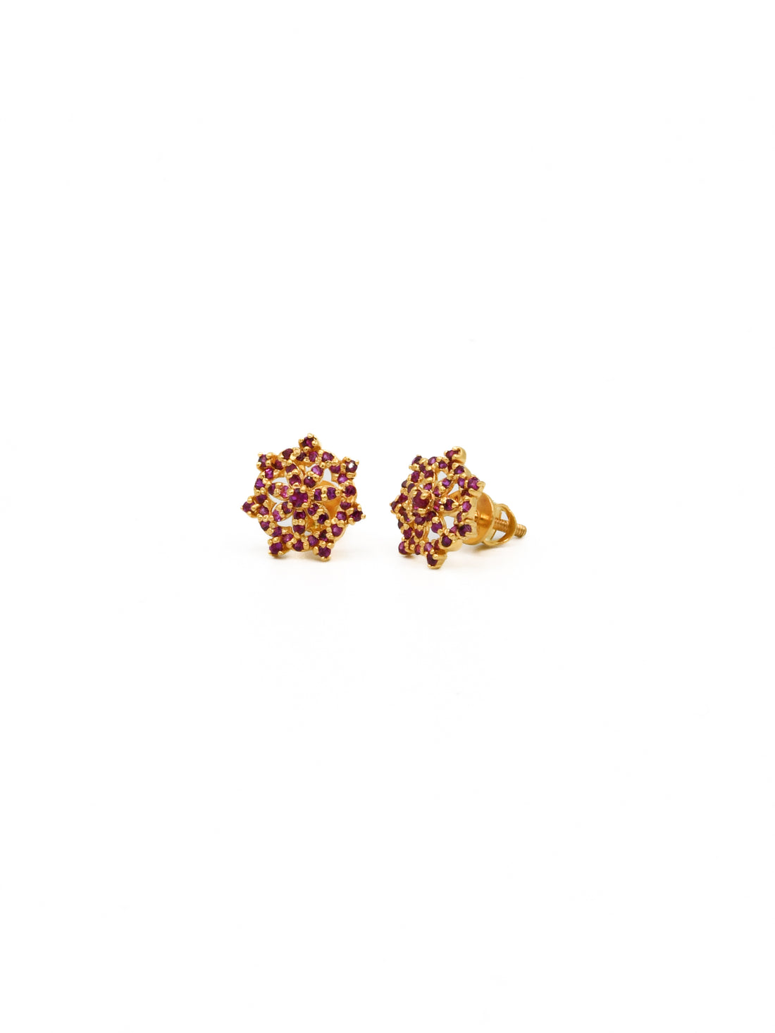 22ct Gold Pink CZ Stud Earrings