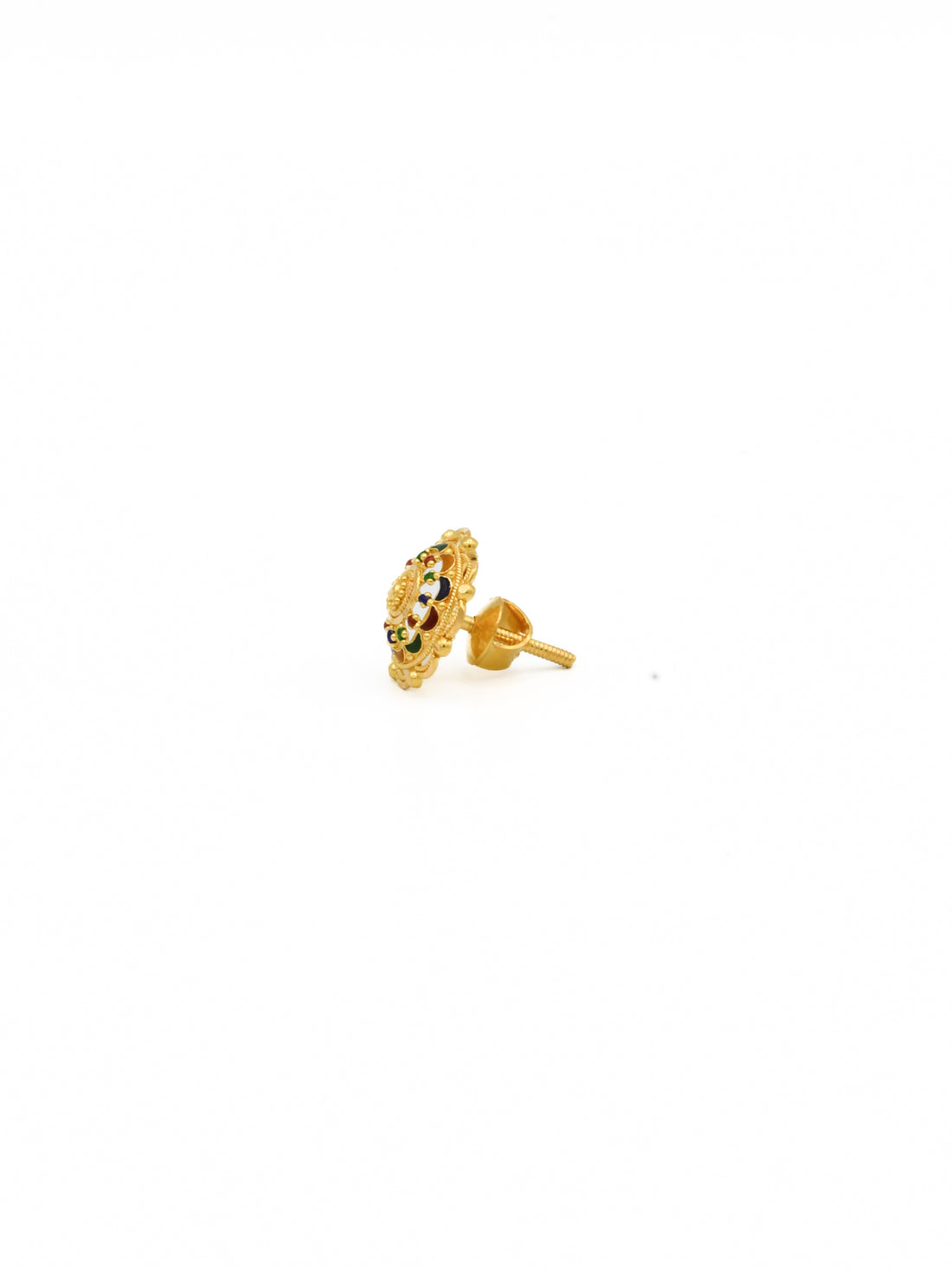 22ct Gold CZ Meena Stud Earrings