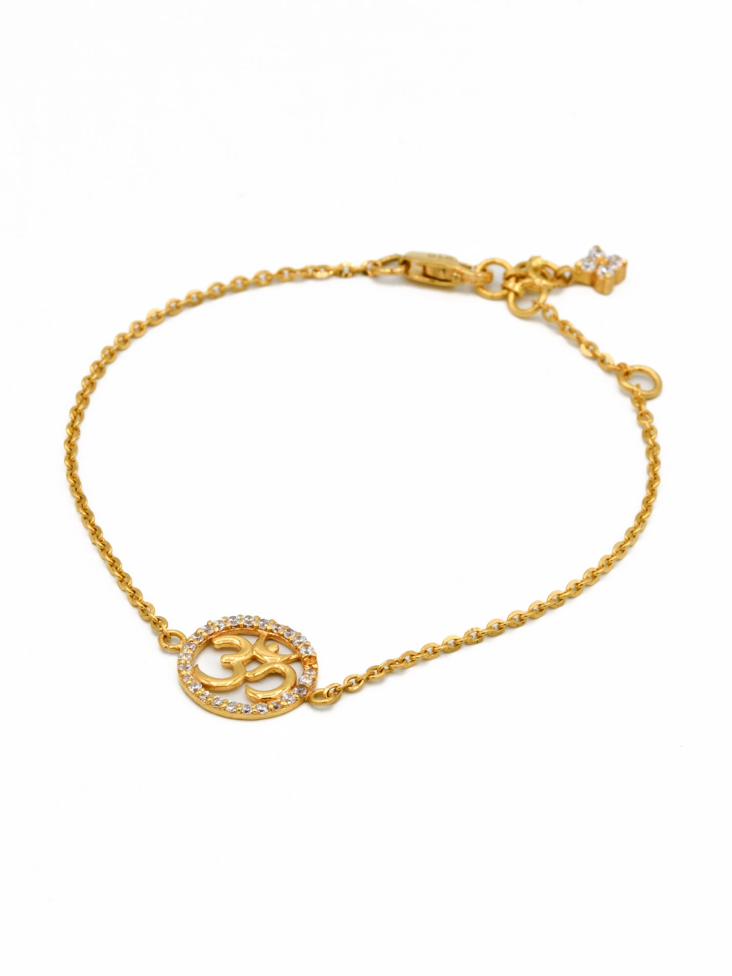 22ct Gold CZ Om Ladies Bracelet