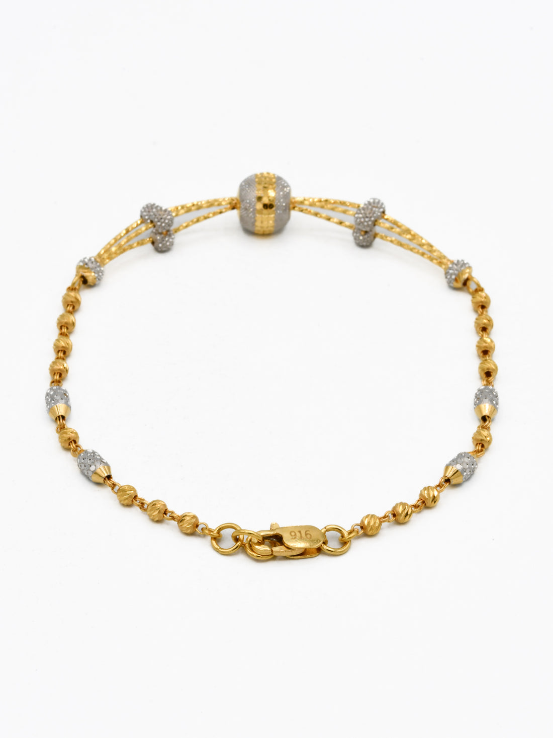 22ct Gold Two Tone Ladies Bracelet