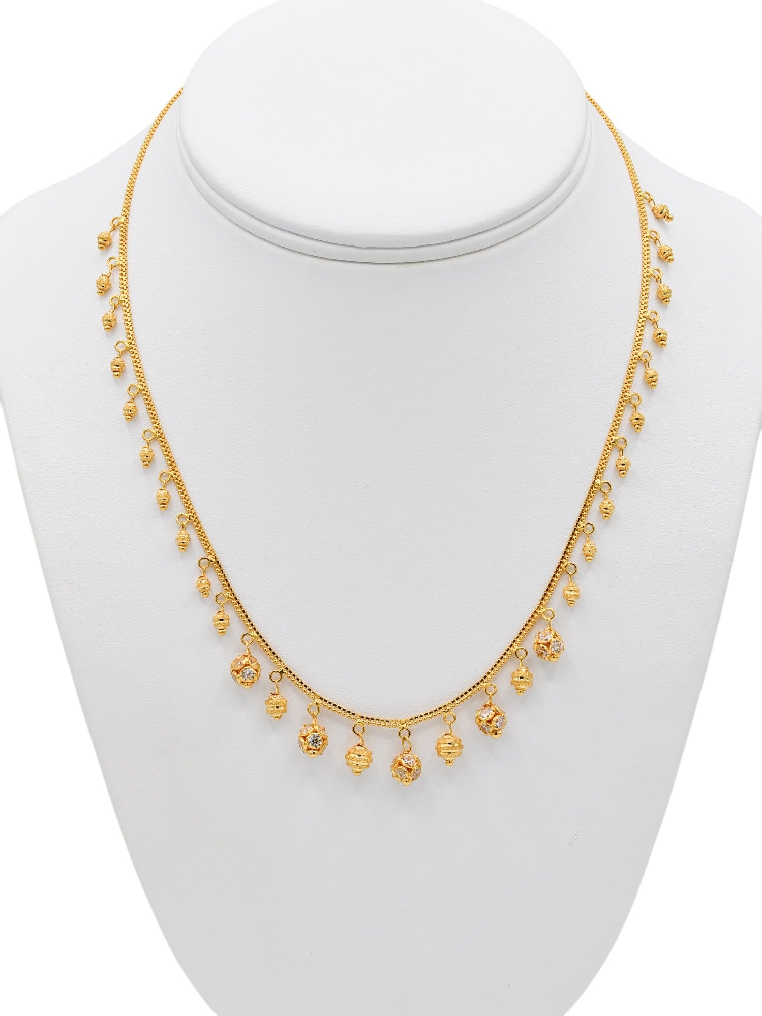 22ct Gold CZ Necklace Set