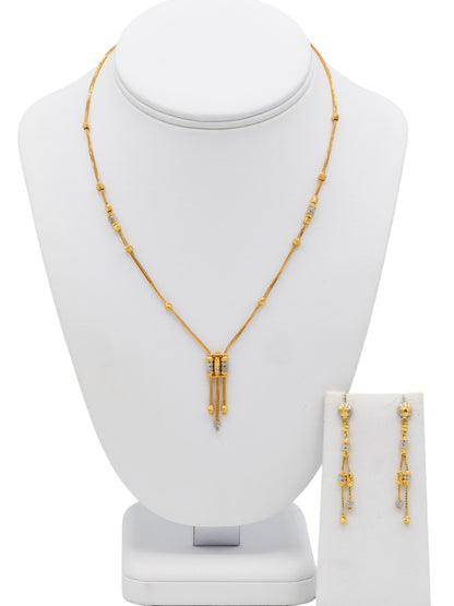 22ct Gold Two Tone Necklace Set