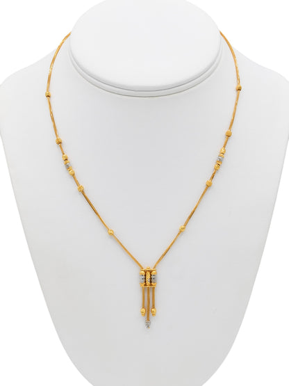 22ct Gold Two Tone Necklace Set