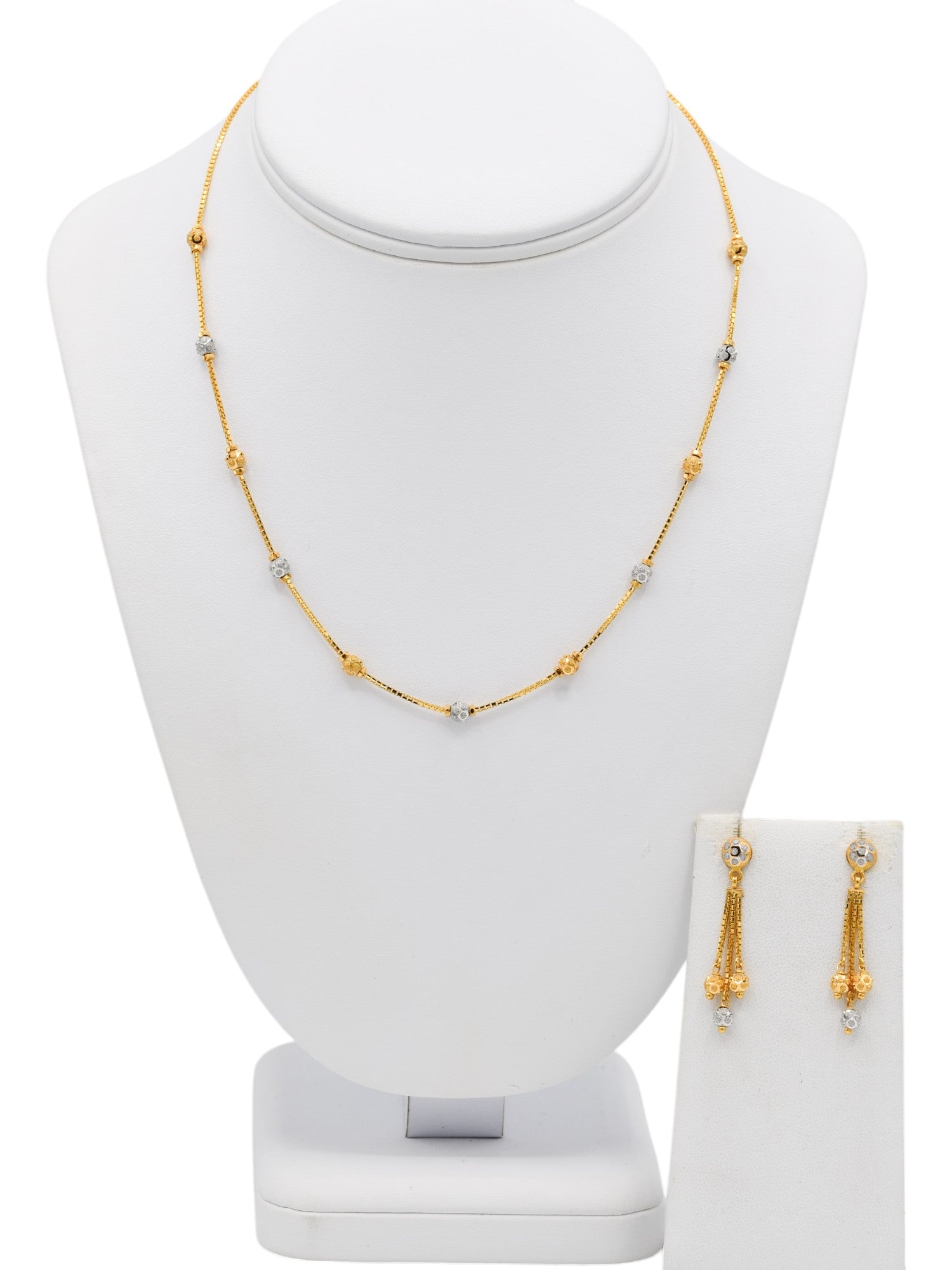 22ct Gold Two Tone Necklace Set