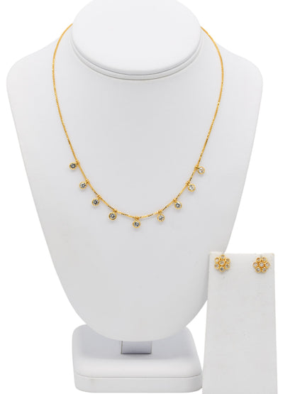 22ct Gold CZ Necklace Set