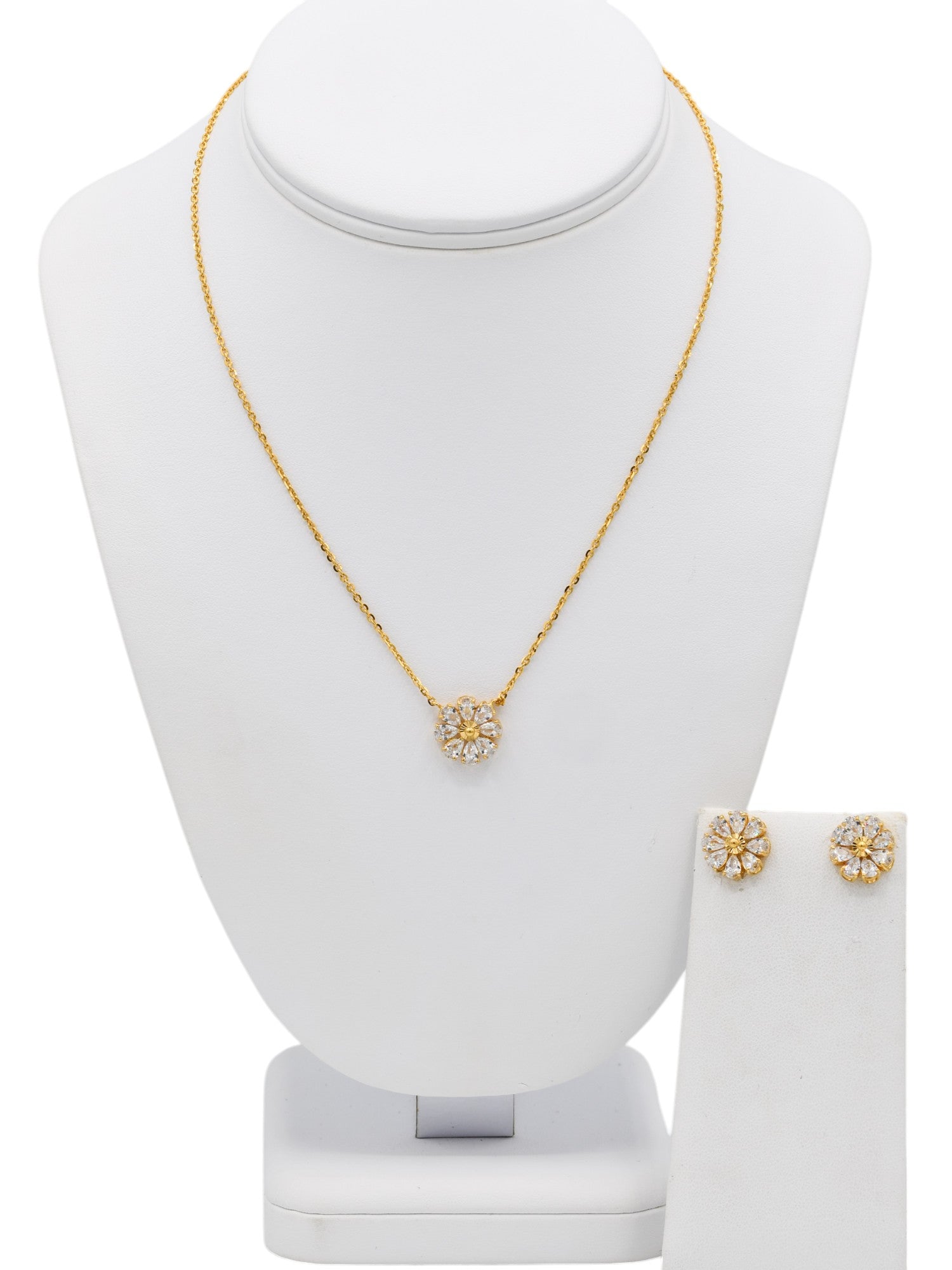 22ct Gold CZ Necklace Set