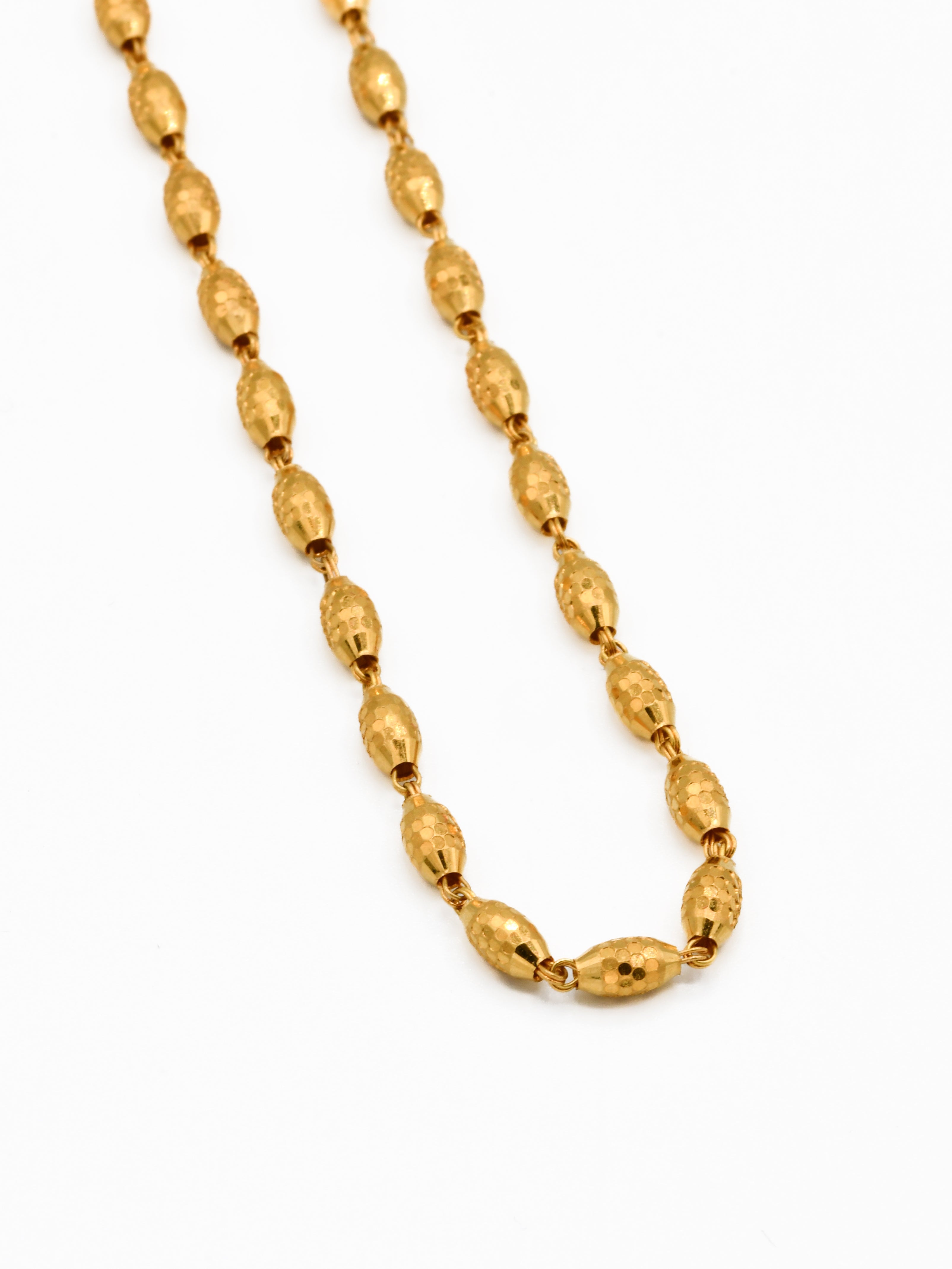 22ct Gold Ball Long Fancy Chain