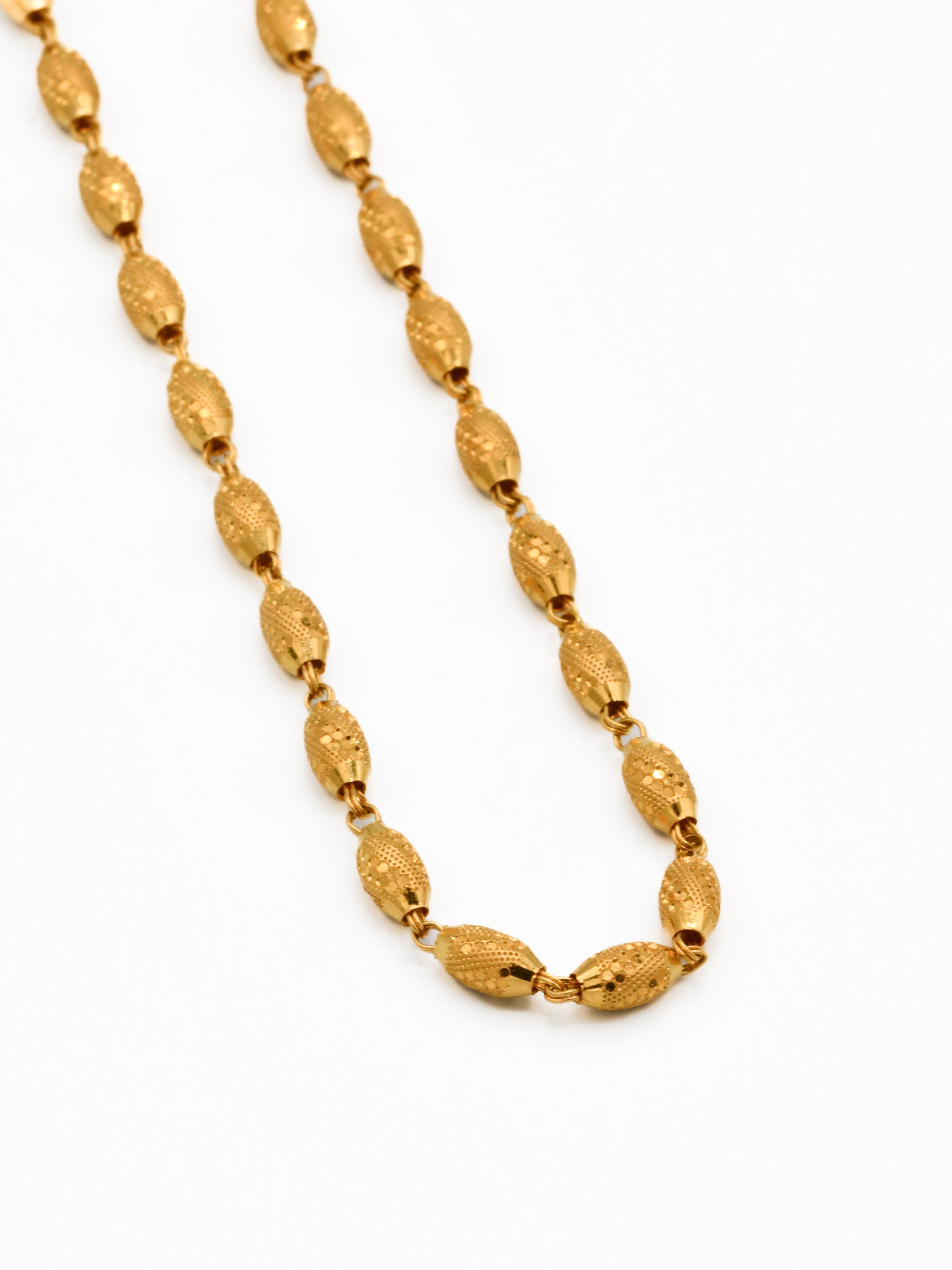 22ct Gold Ball Long Fancy Chain