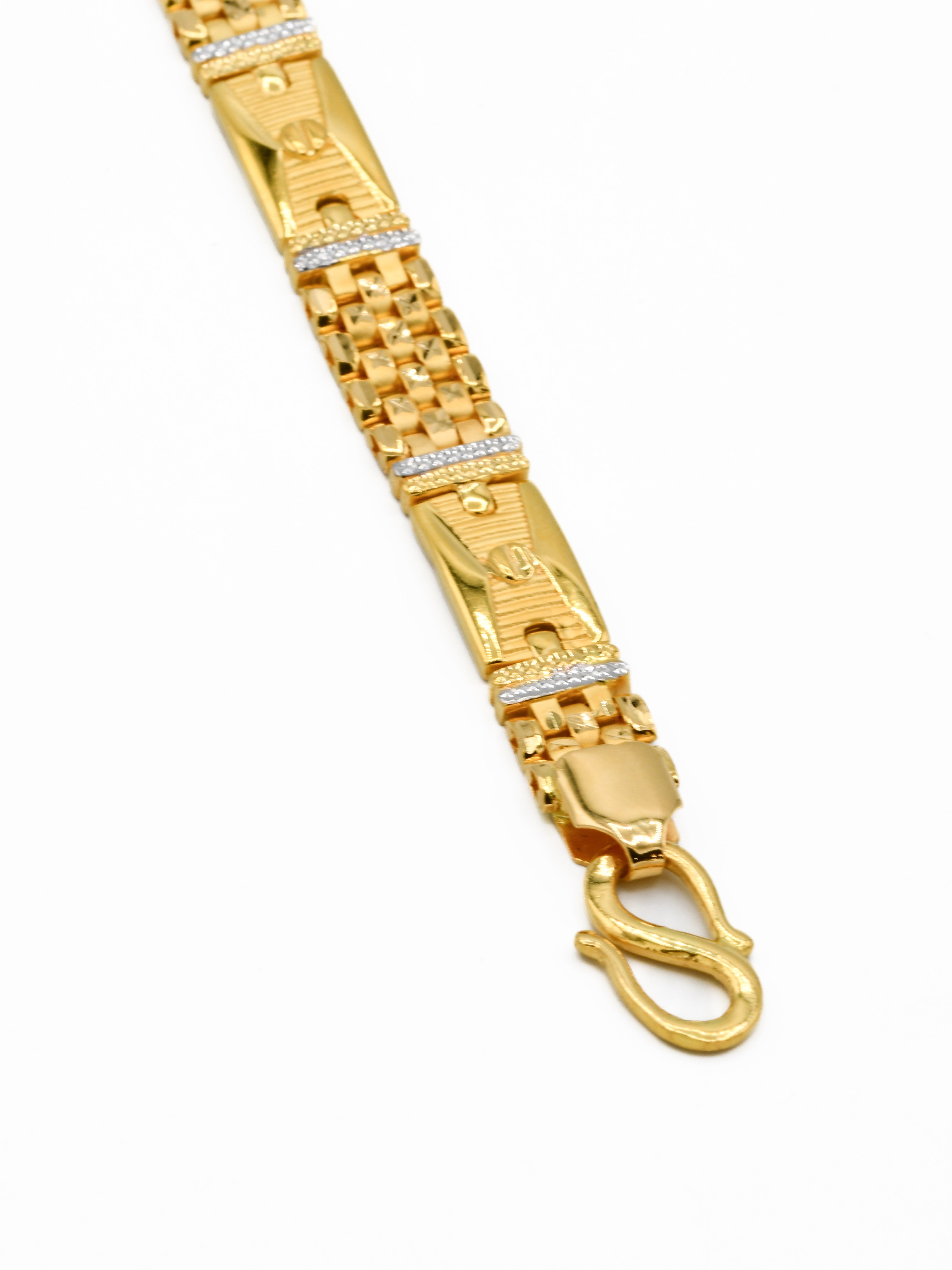 22ct Gold Two Tone Mens Bracelet