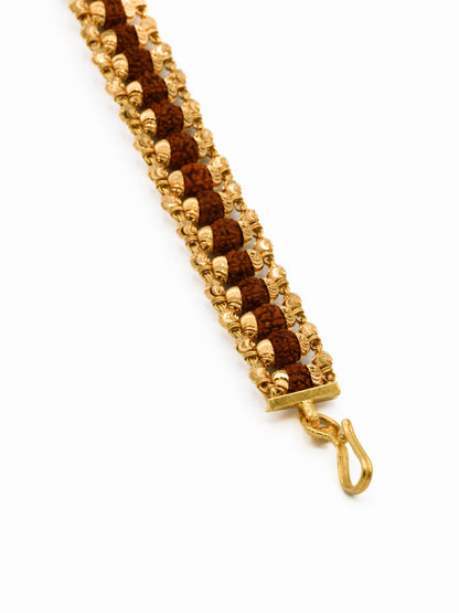 22ct Gold Ball Rudraksh Bracelet