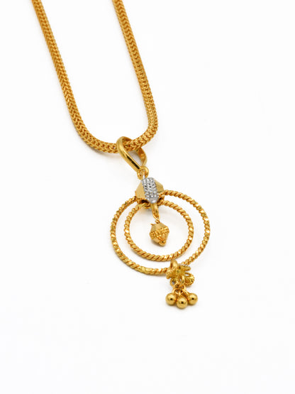 22ct Gold Two Tone Pendant Set