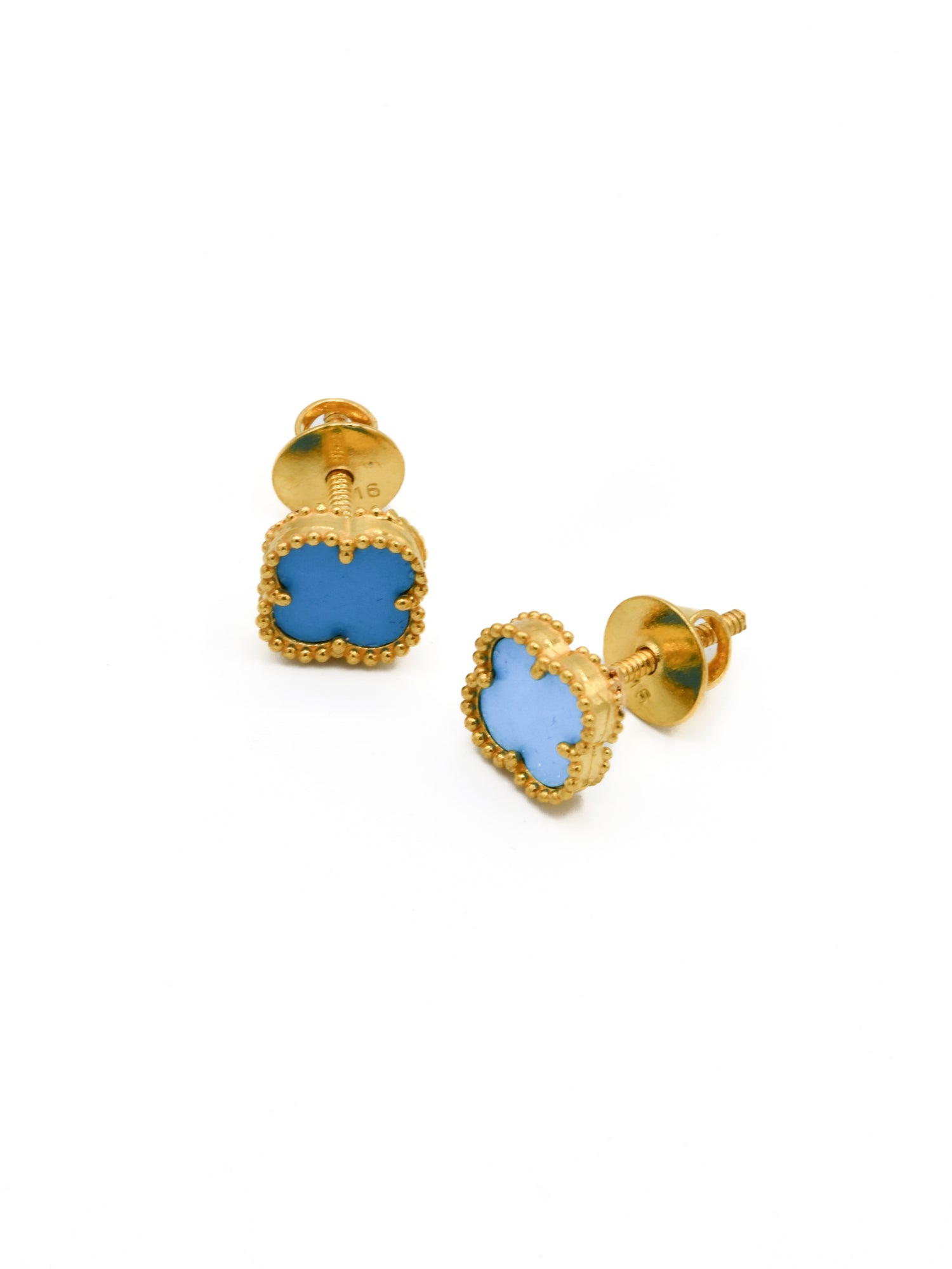 22ct Gold Blue Flower Pendant Set