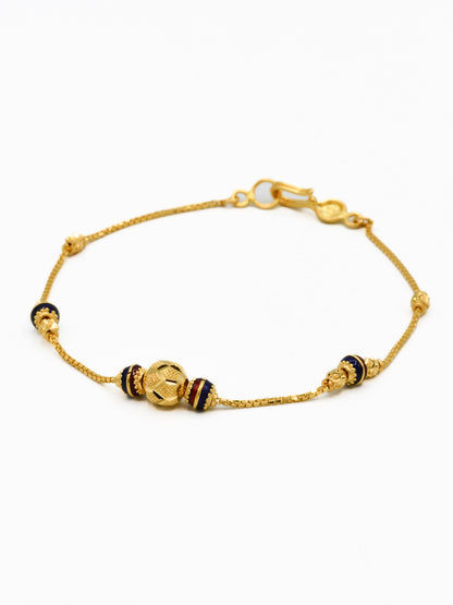 22ct Gold Minakari Ball Bracelet