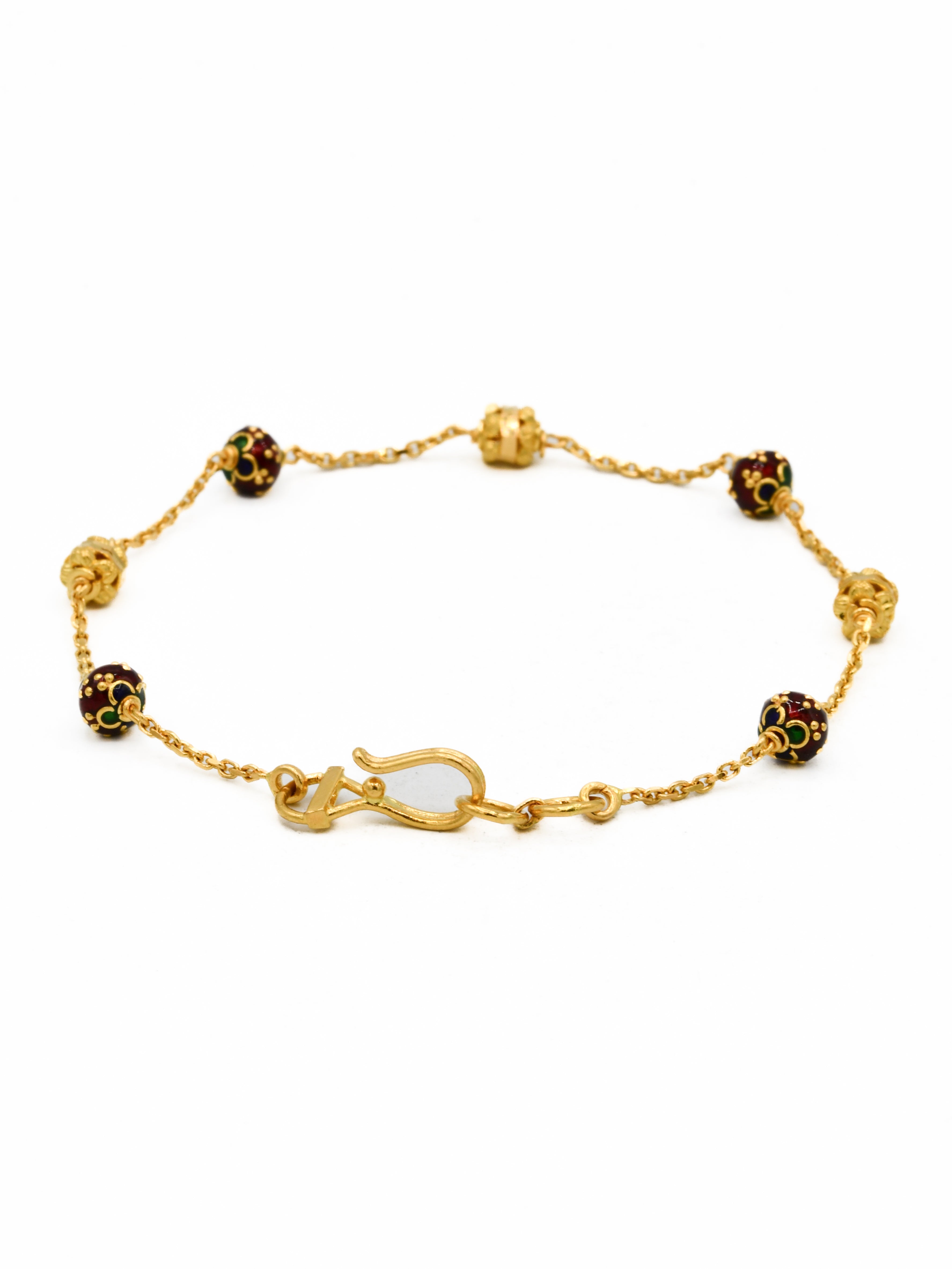 22ct Gold Minakari Ball Ladies Bracelet