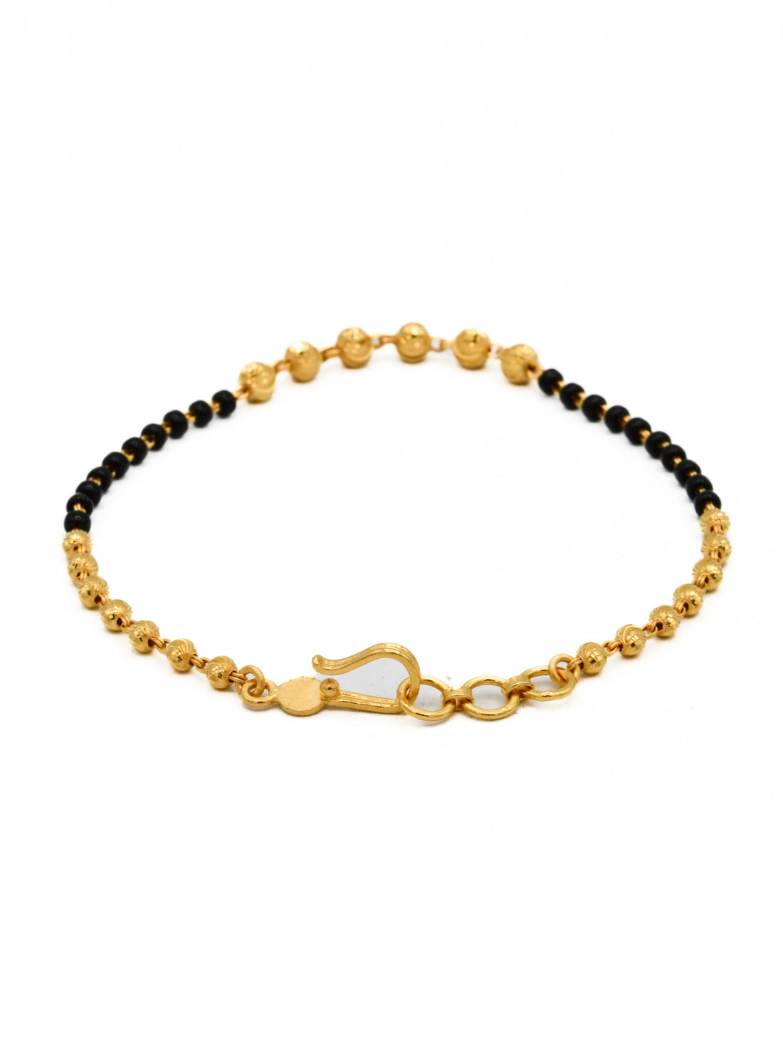 22ct Gold Black Beads Ladies Bracelet