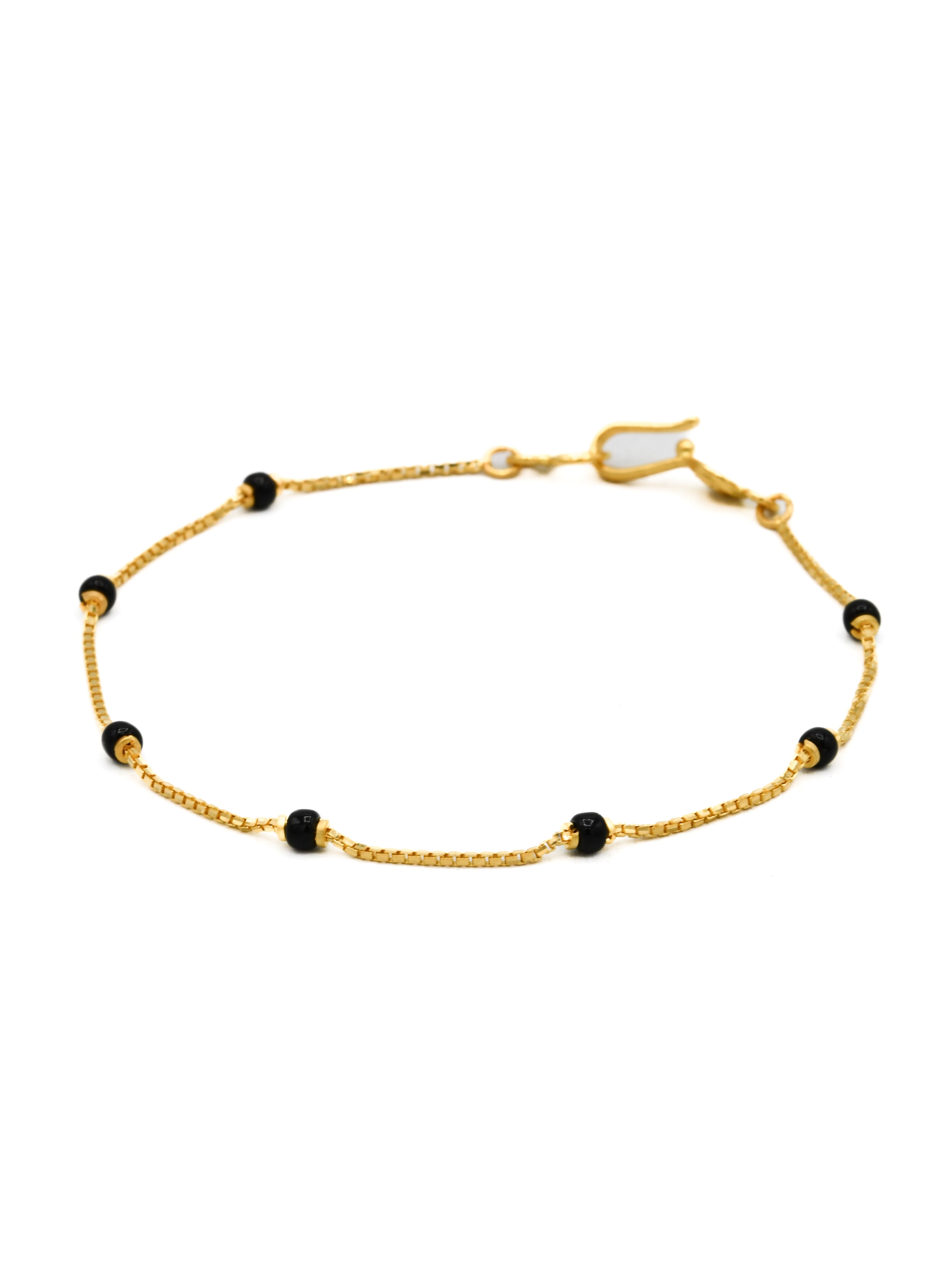 22ct Gold Black Beads Ladies Bracelet