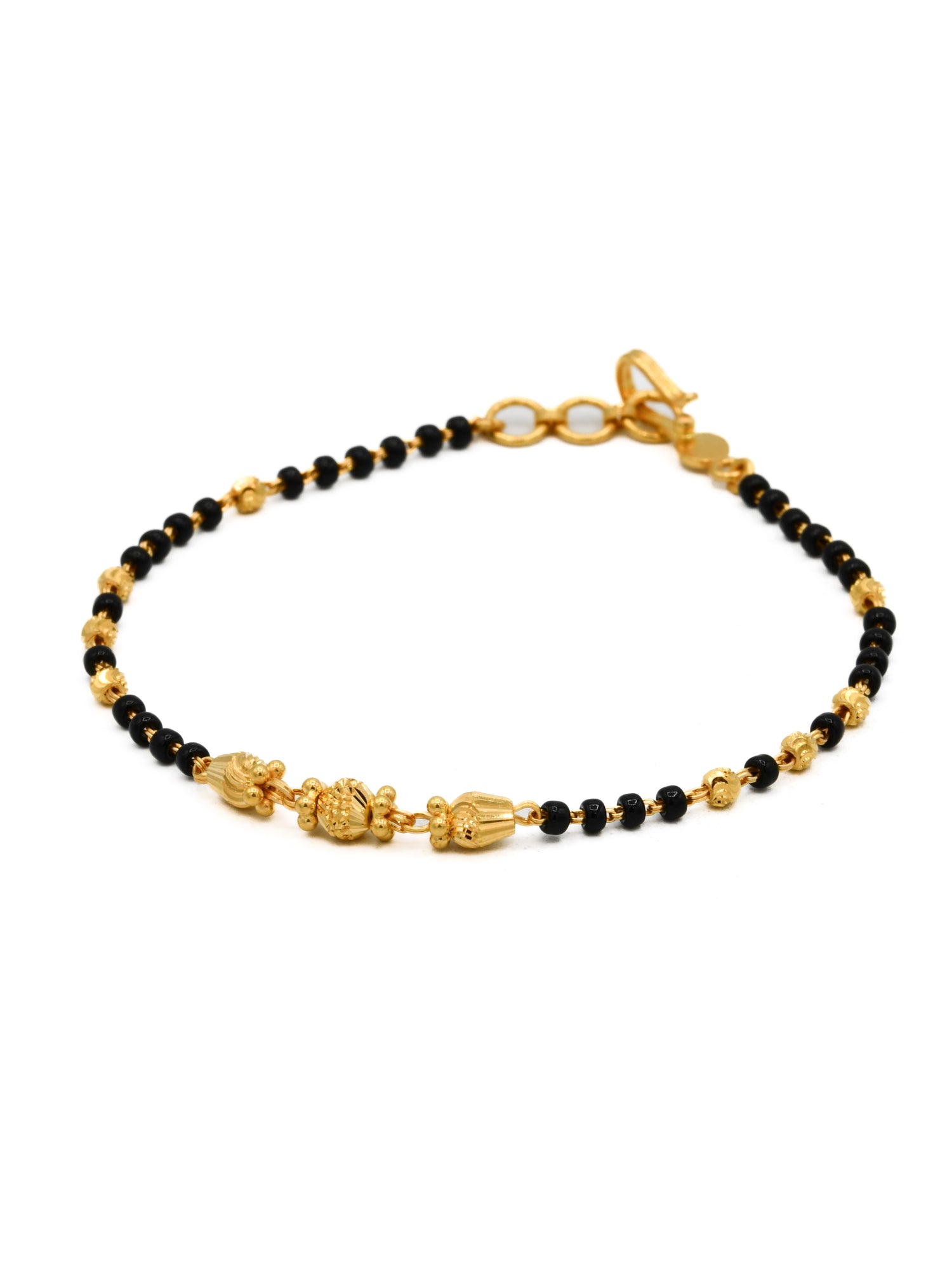 22ct Gold Black Beads Ladies Bracelet