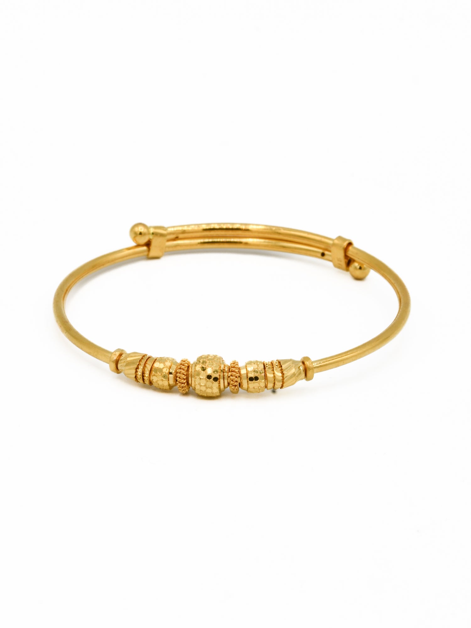 22ct Gold Ball Adjustable Pair Baby Bangle