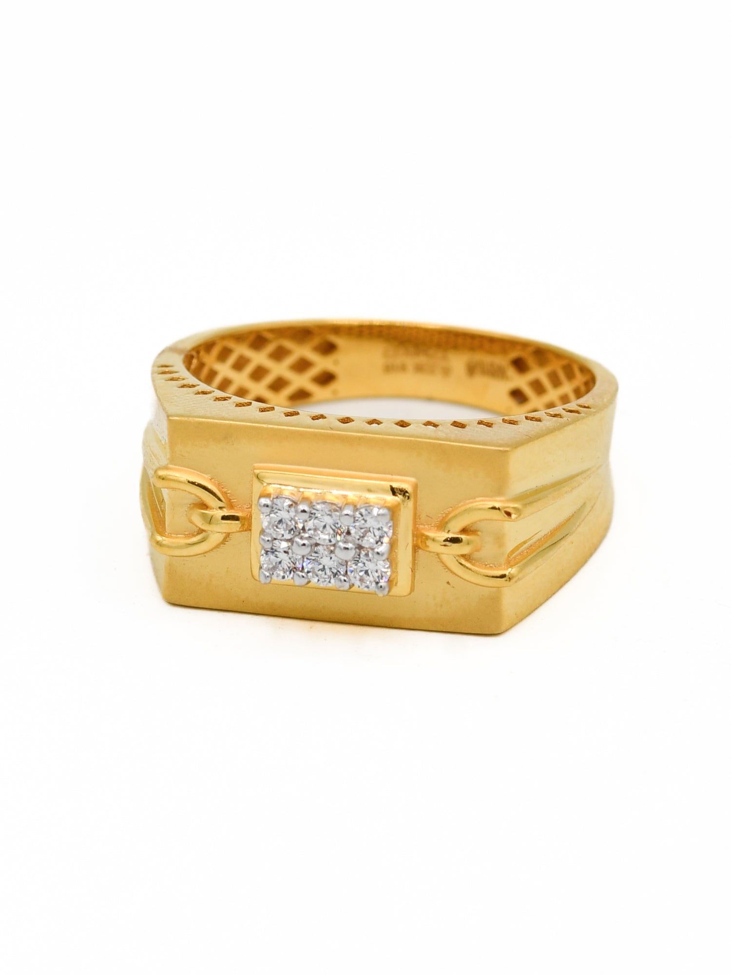 22ct Gold CZ Mens Ring