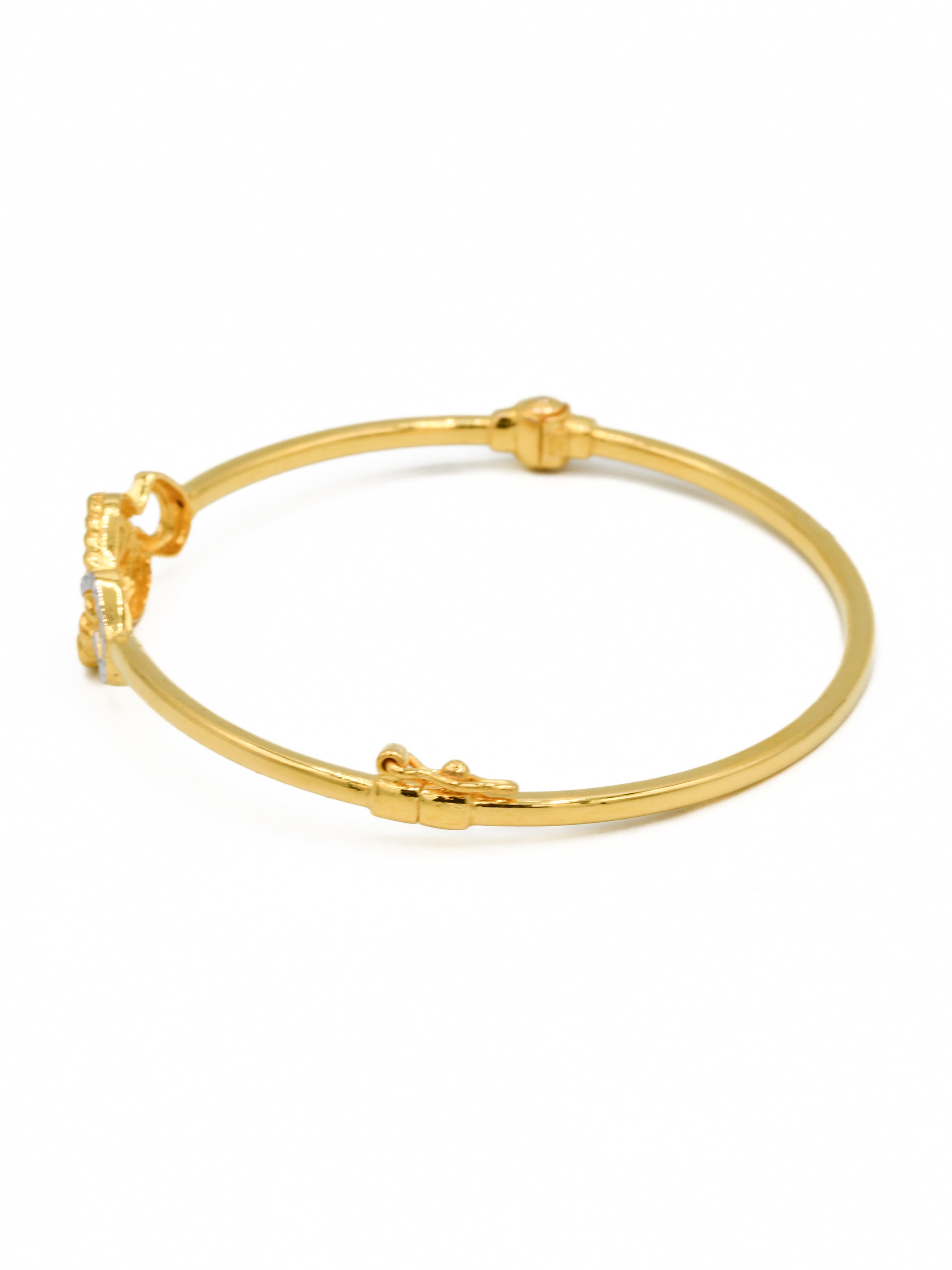 22ct Gold Two Tone Heart Ladies Bangle