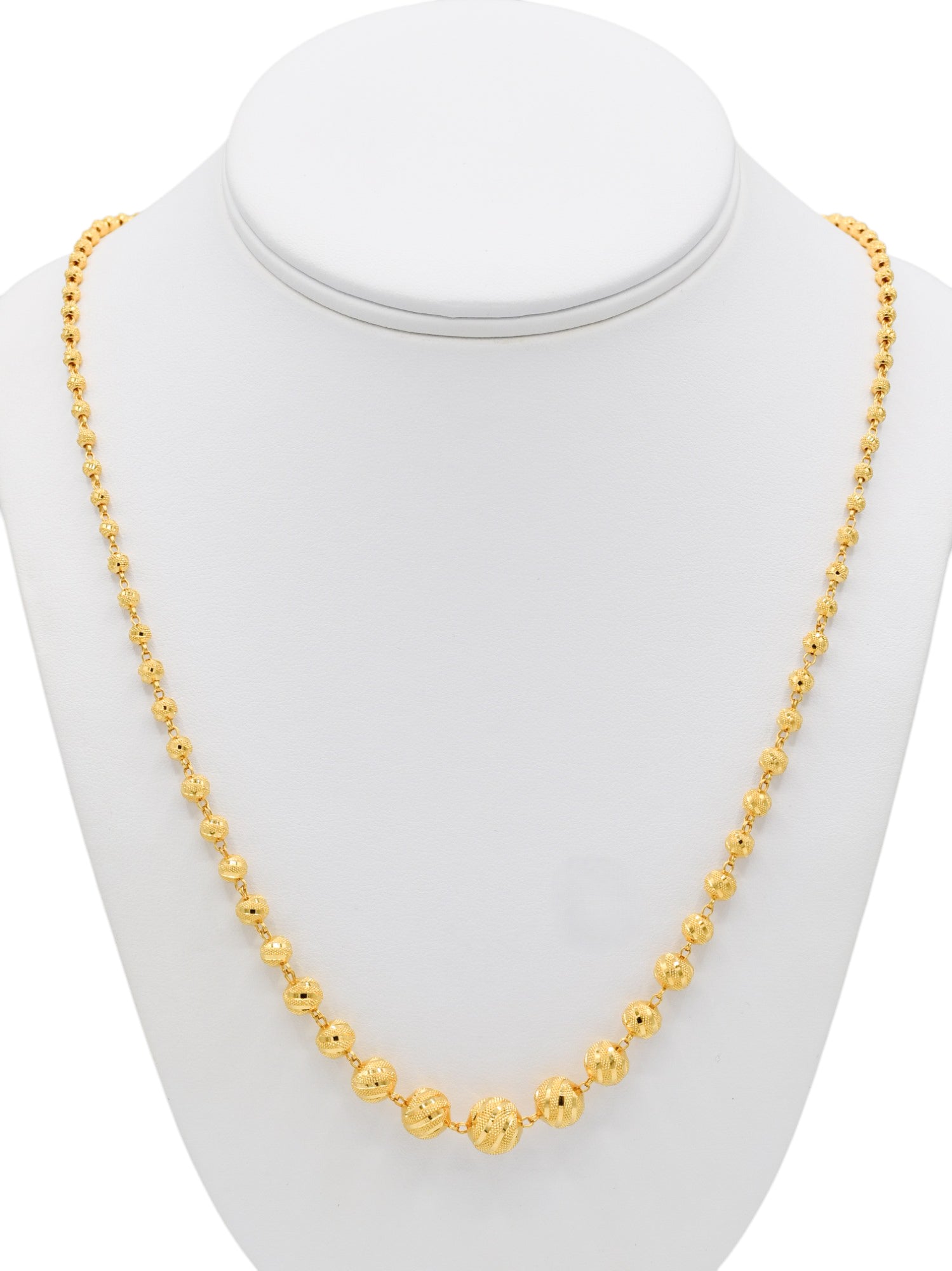 22ct Gold Graduating Ball Long Fancy Chain