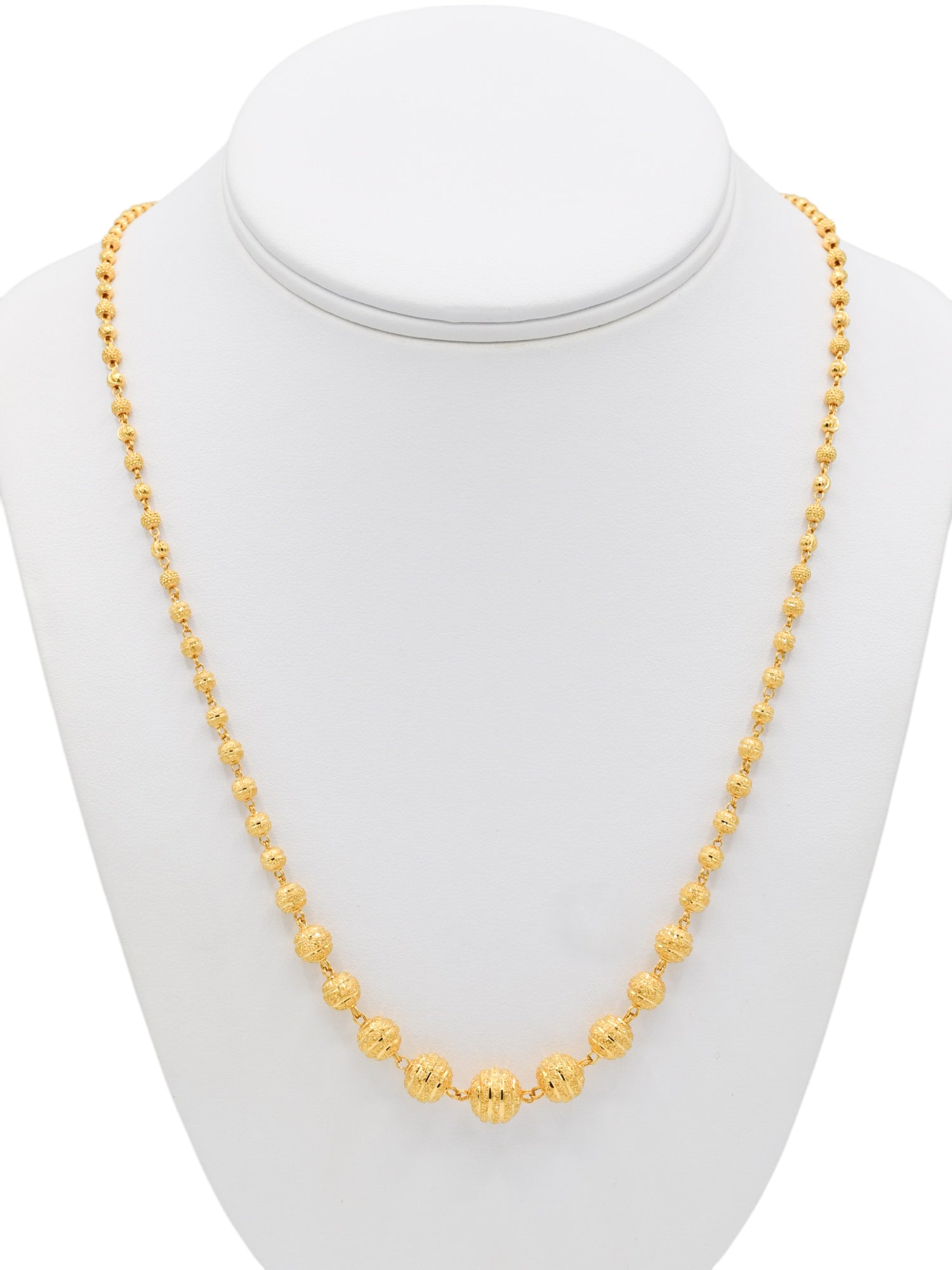 22ct Gold Ball Long Fancy Chain