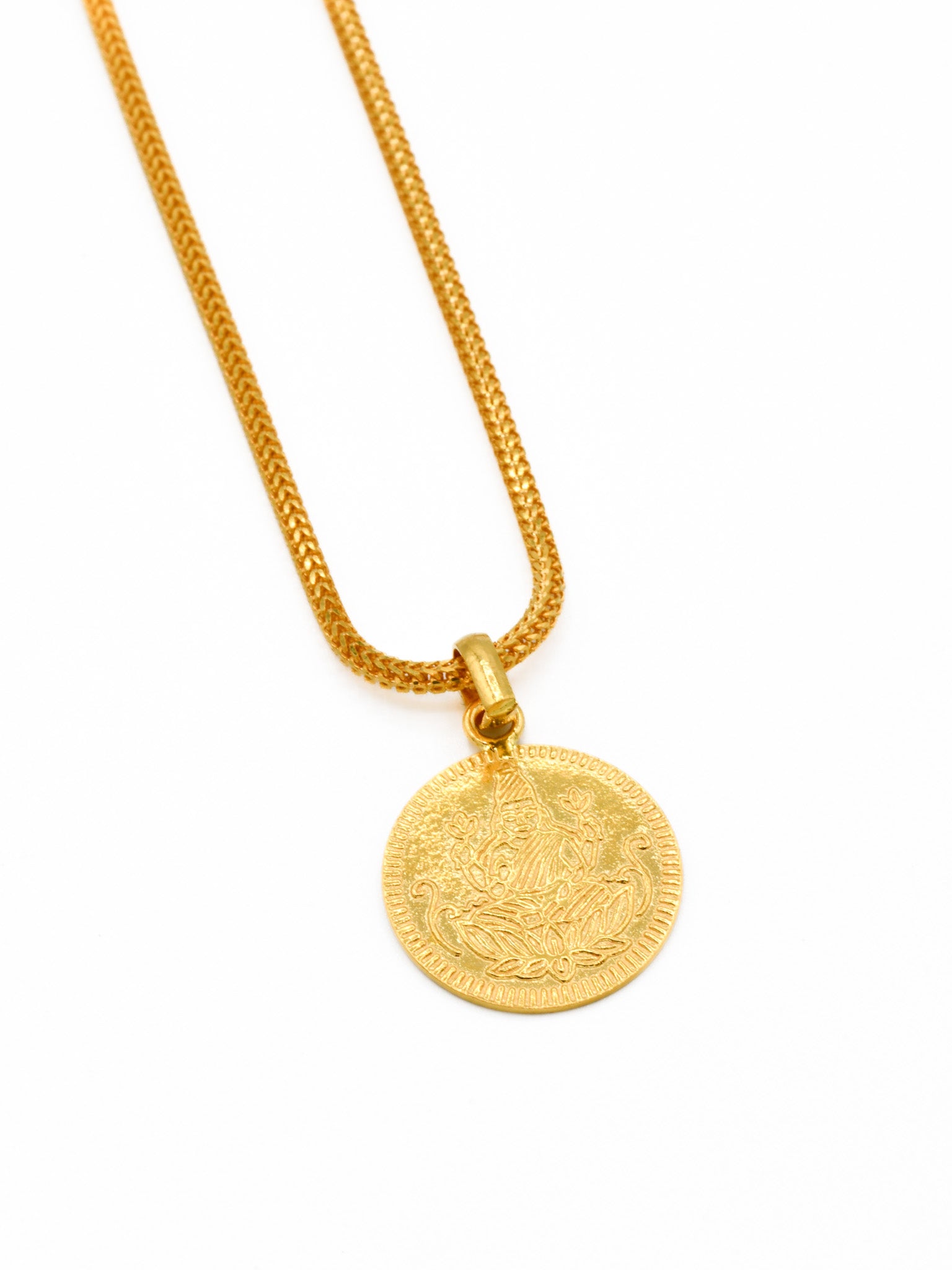 22ct Gold Laxmi Coin Pendant - Roop Darshan