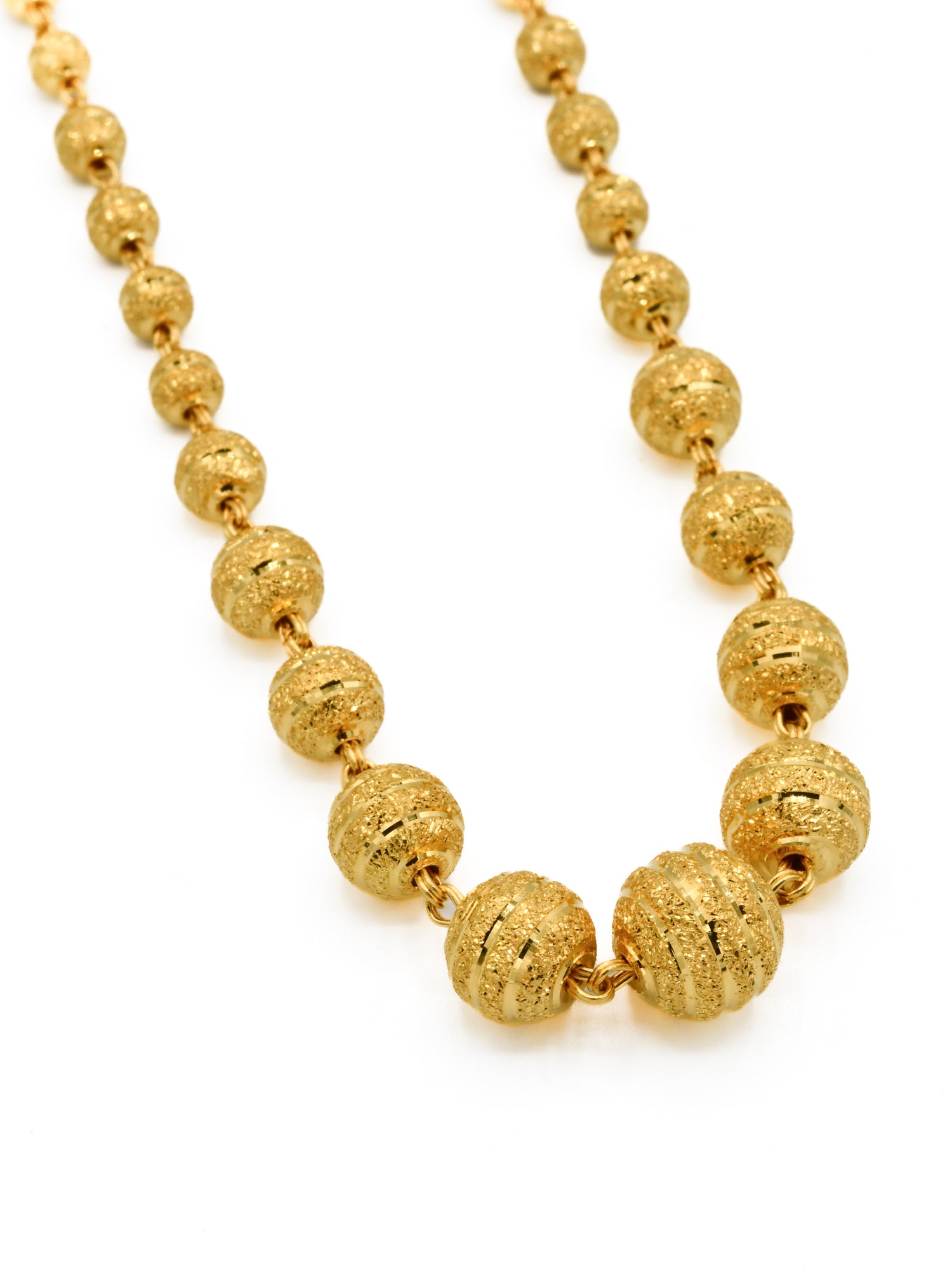 22ct Gold Ball Long Fancy Chain