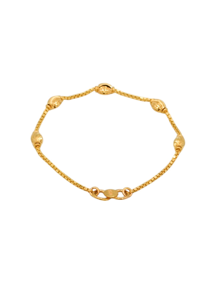 22ct Gold Ball Pair Baby Bracelet