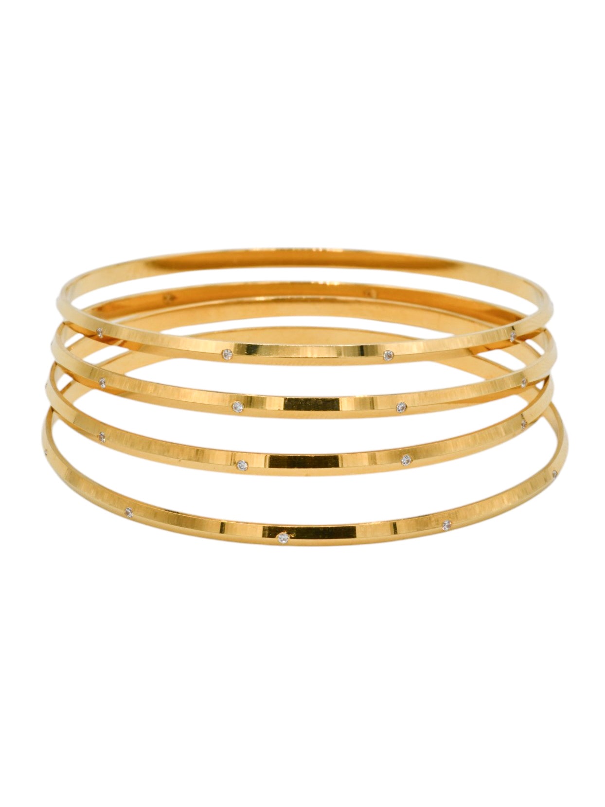 22ct Gold CZ 4 Bangles