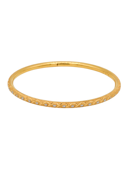 22ct Gold Two Tone Sand Blast Design Pair Bangle