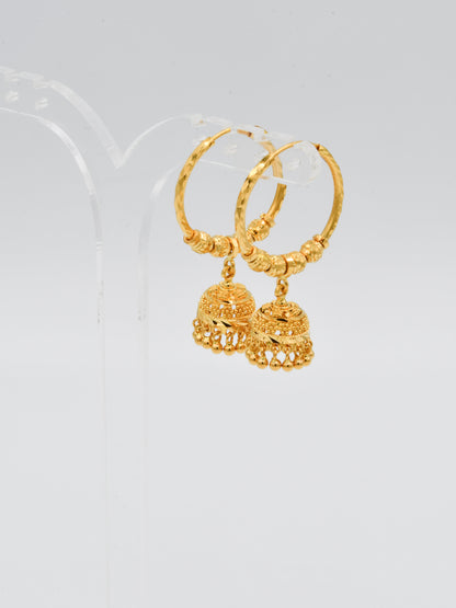 22ct Gold Ball Jhumki Bali