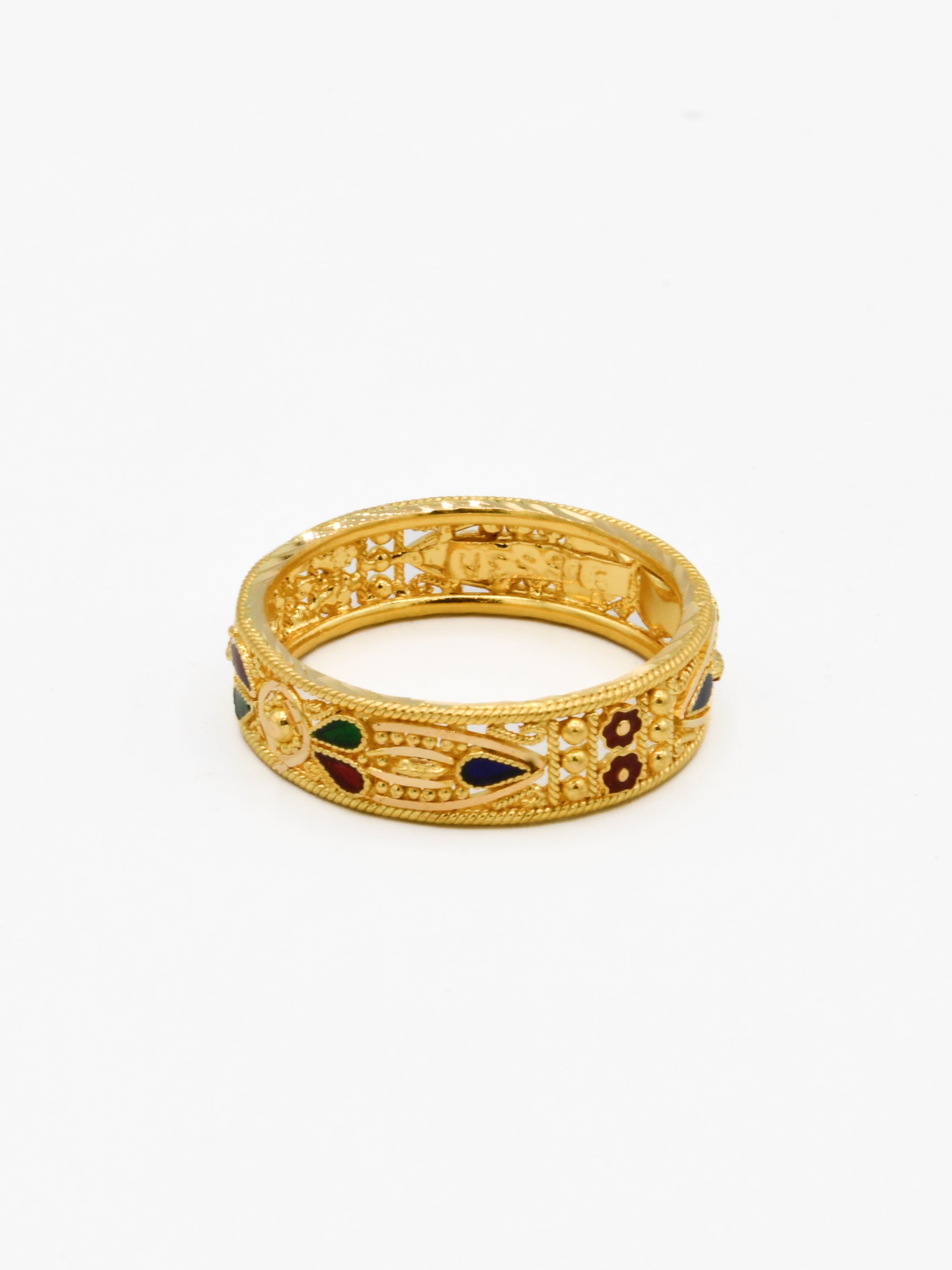 22ct Gold Minakari Ladies Ring