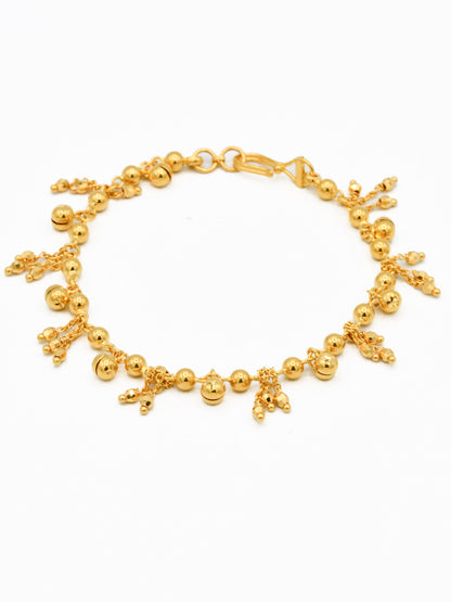 22ct Gold Ball Charms Ladies Bracelet