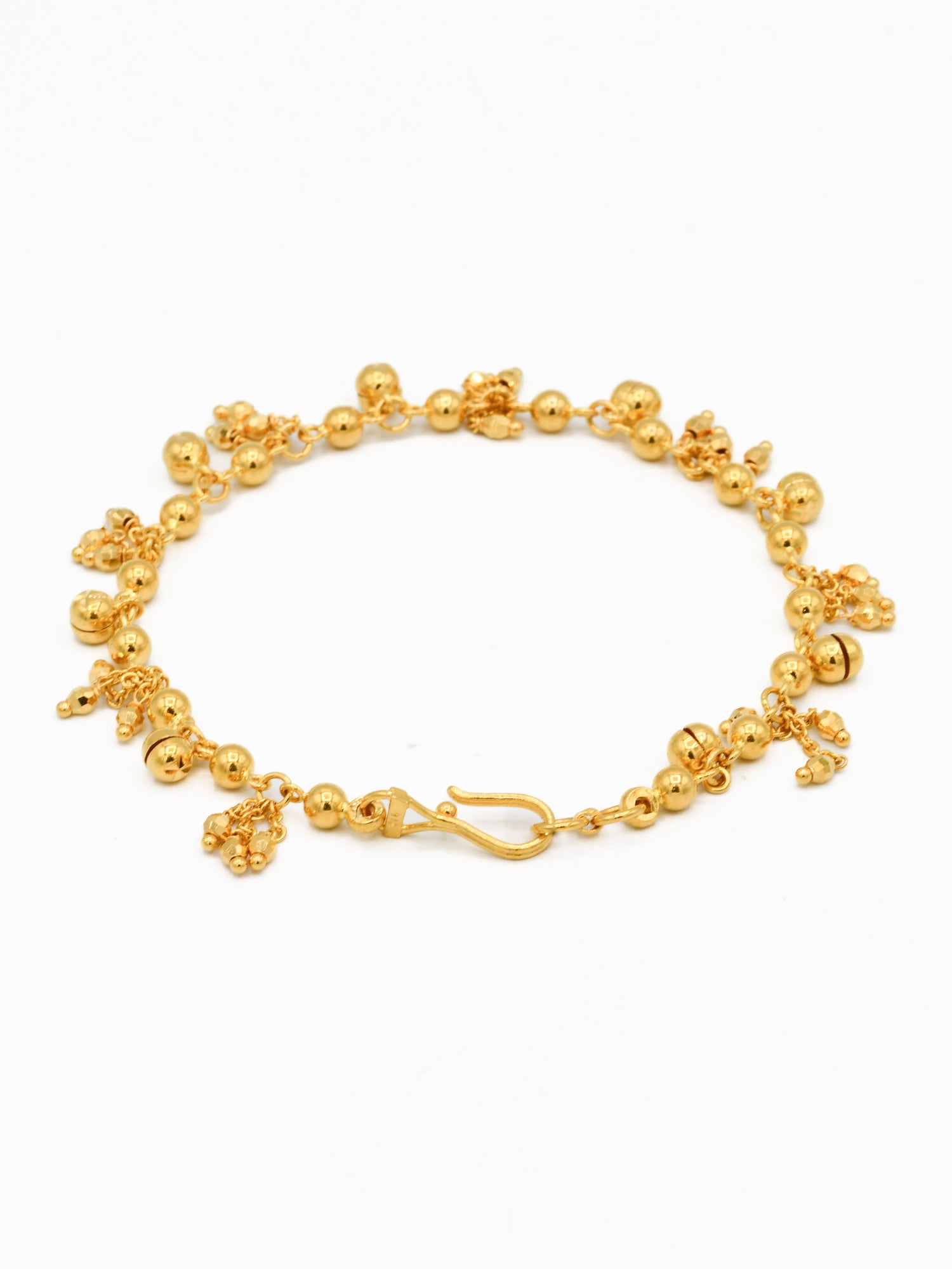 22ct Gold Ball Charms Ladies Bracelet