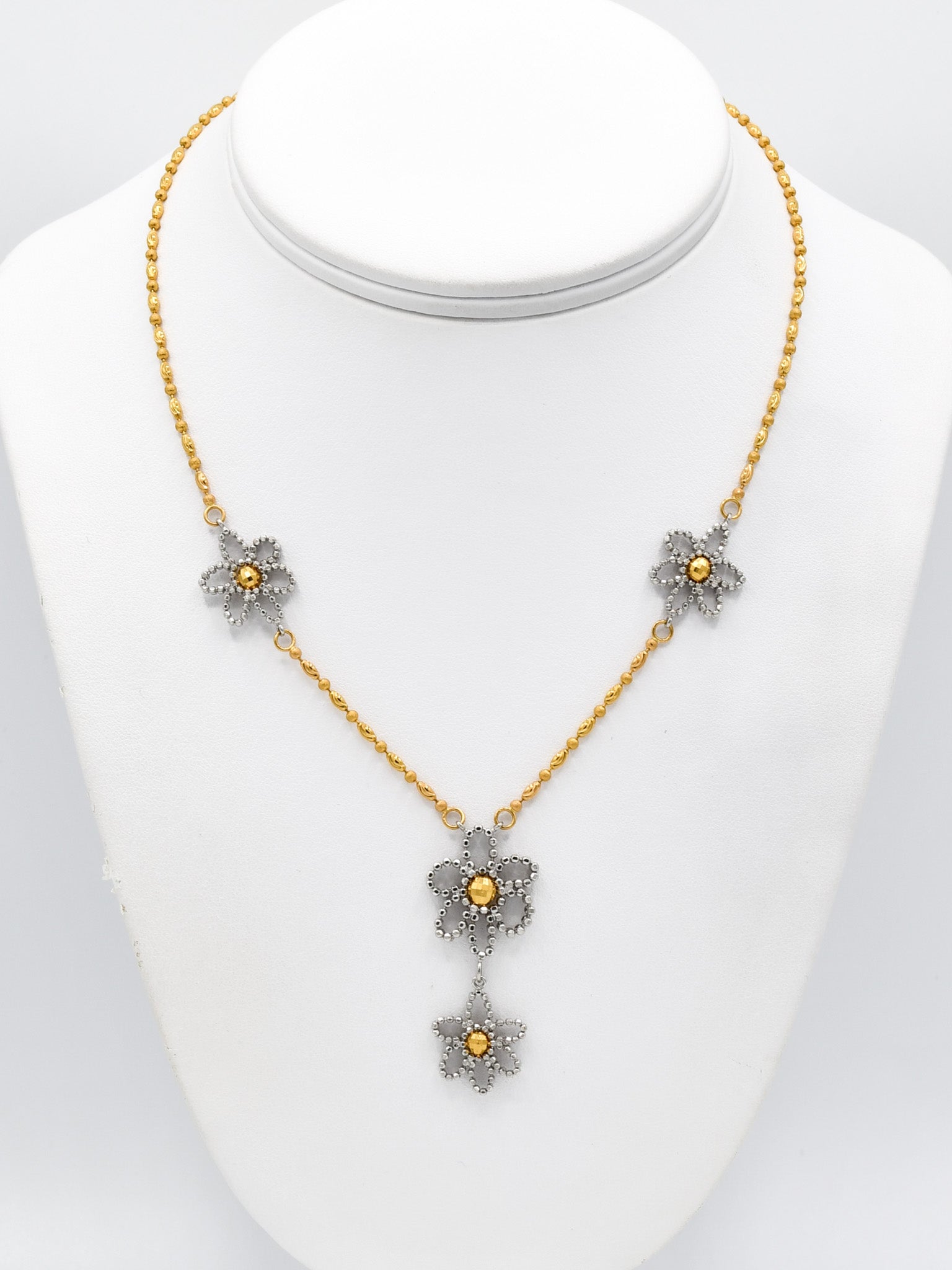 22ct Gold Two Tone Necklace Set - Roop Darshan