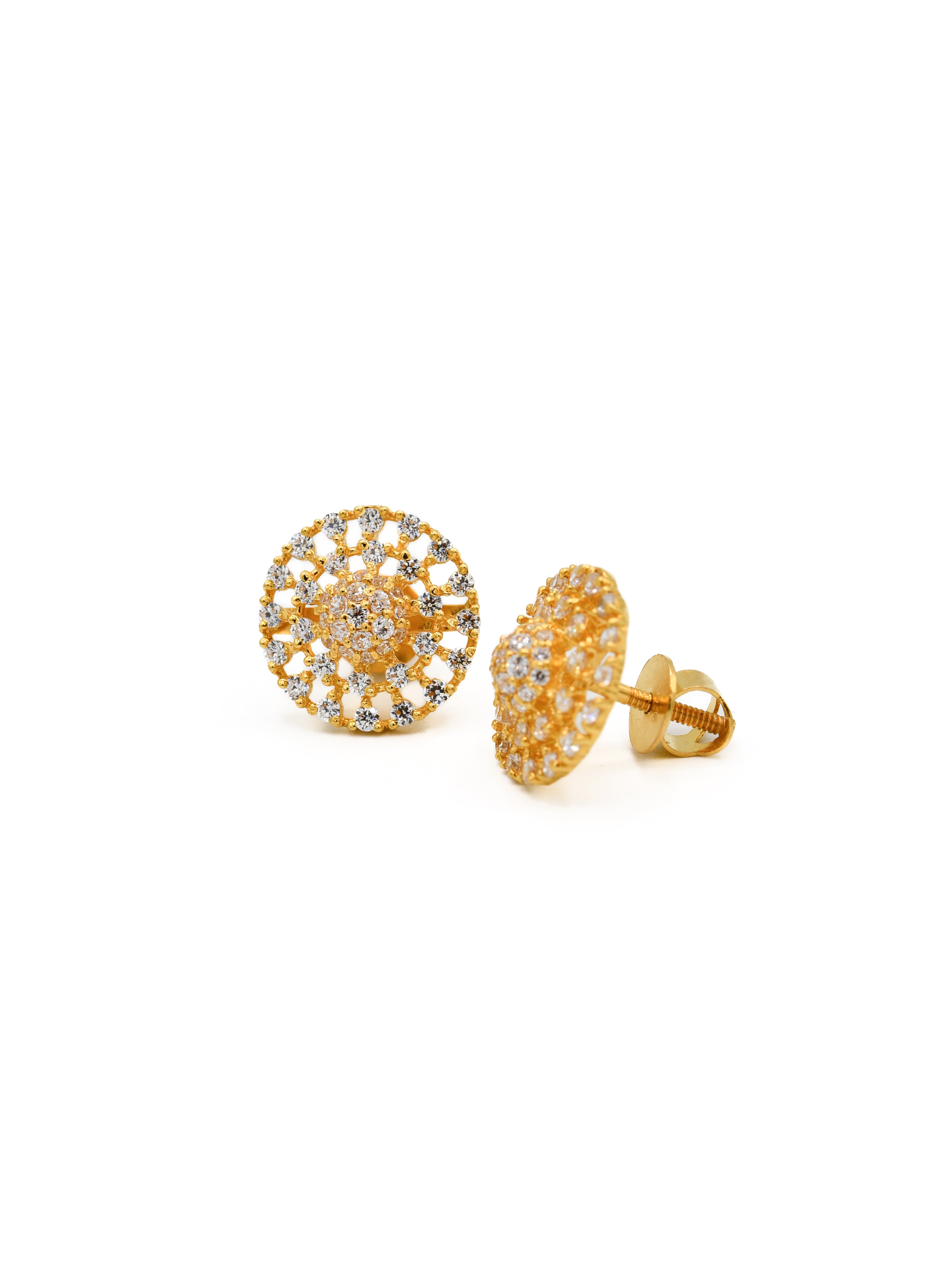 22ct Gold CZ Stud Earrings