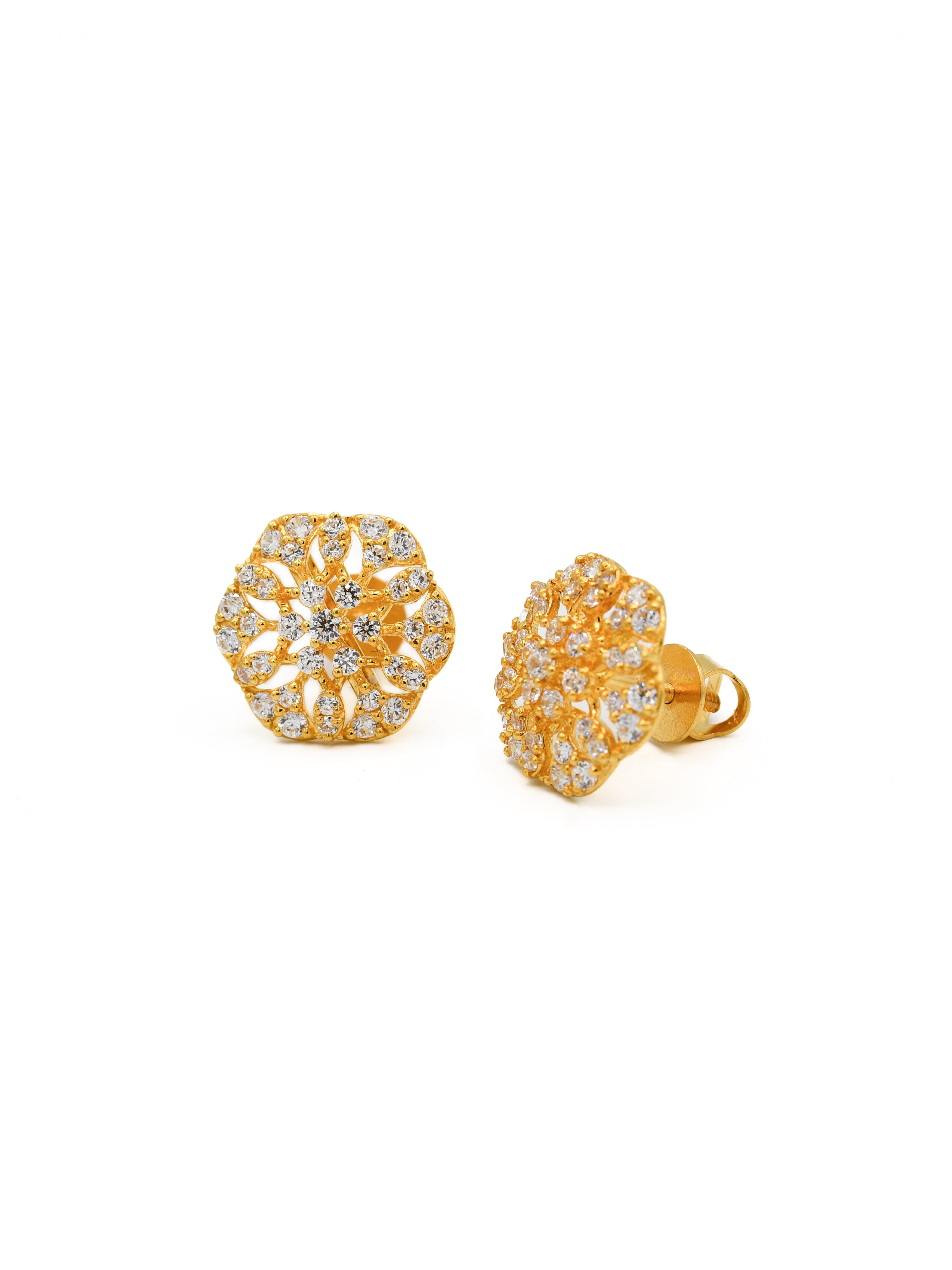 22ct Gold CZ Stud Earrings