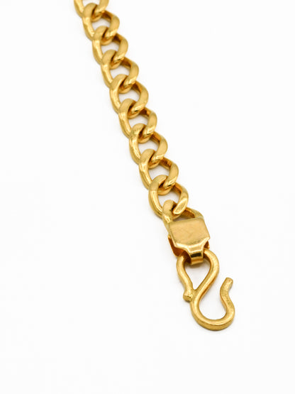 22ct Gold Curb Mens Bracelet