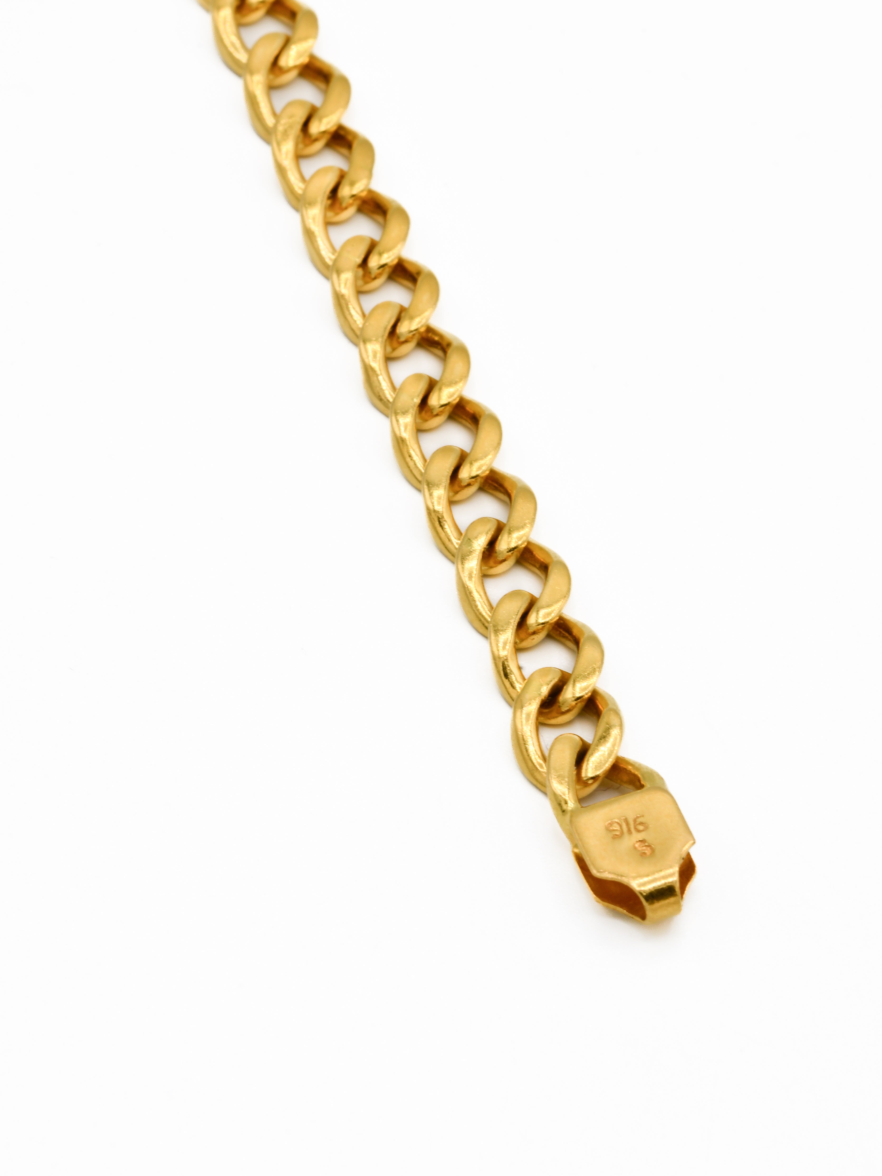 22ct Gold Curb Mens Bracelet