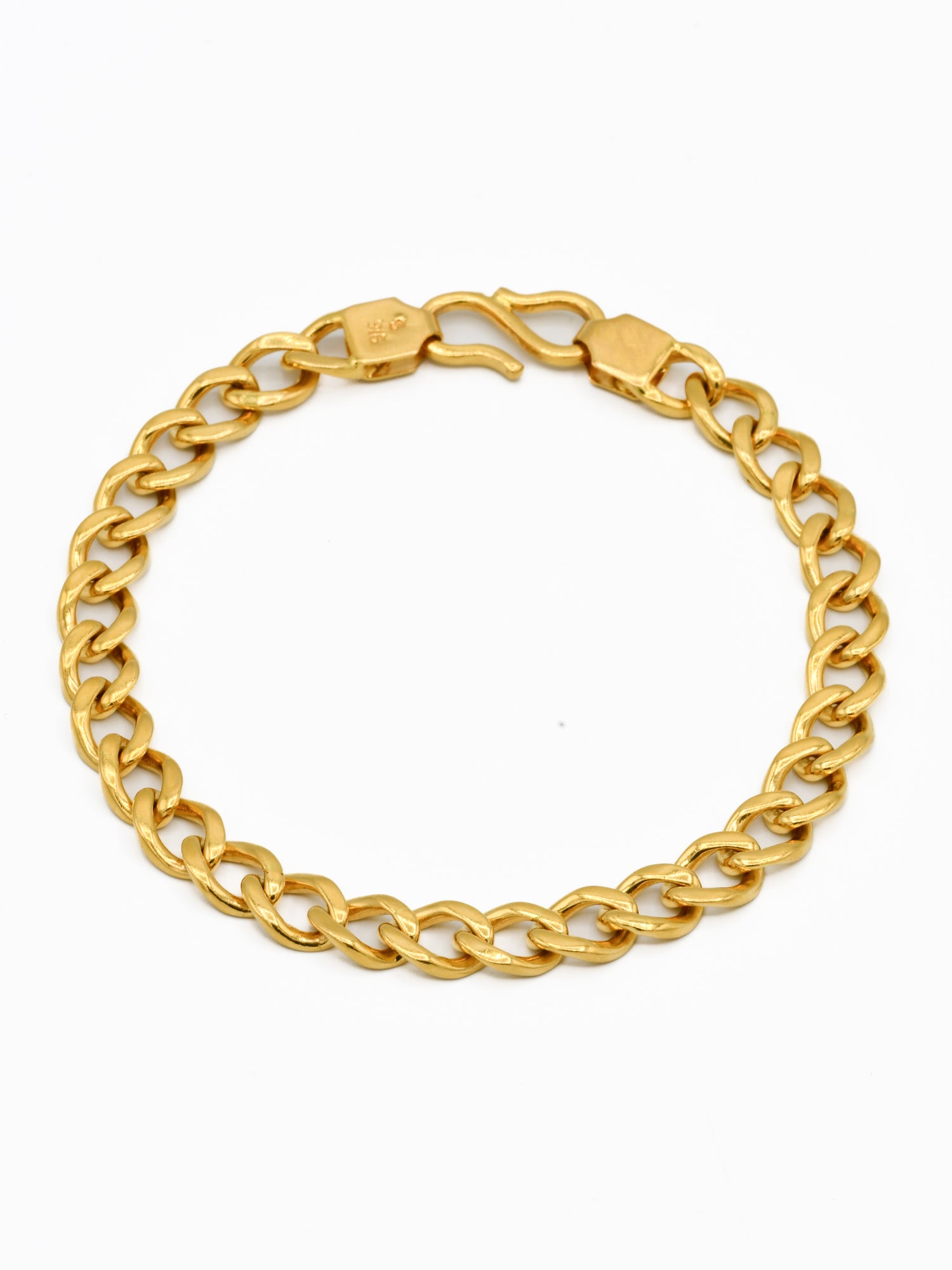 22ct Gold Curb Mens Bracelet