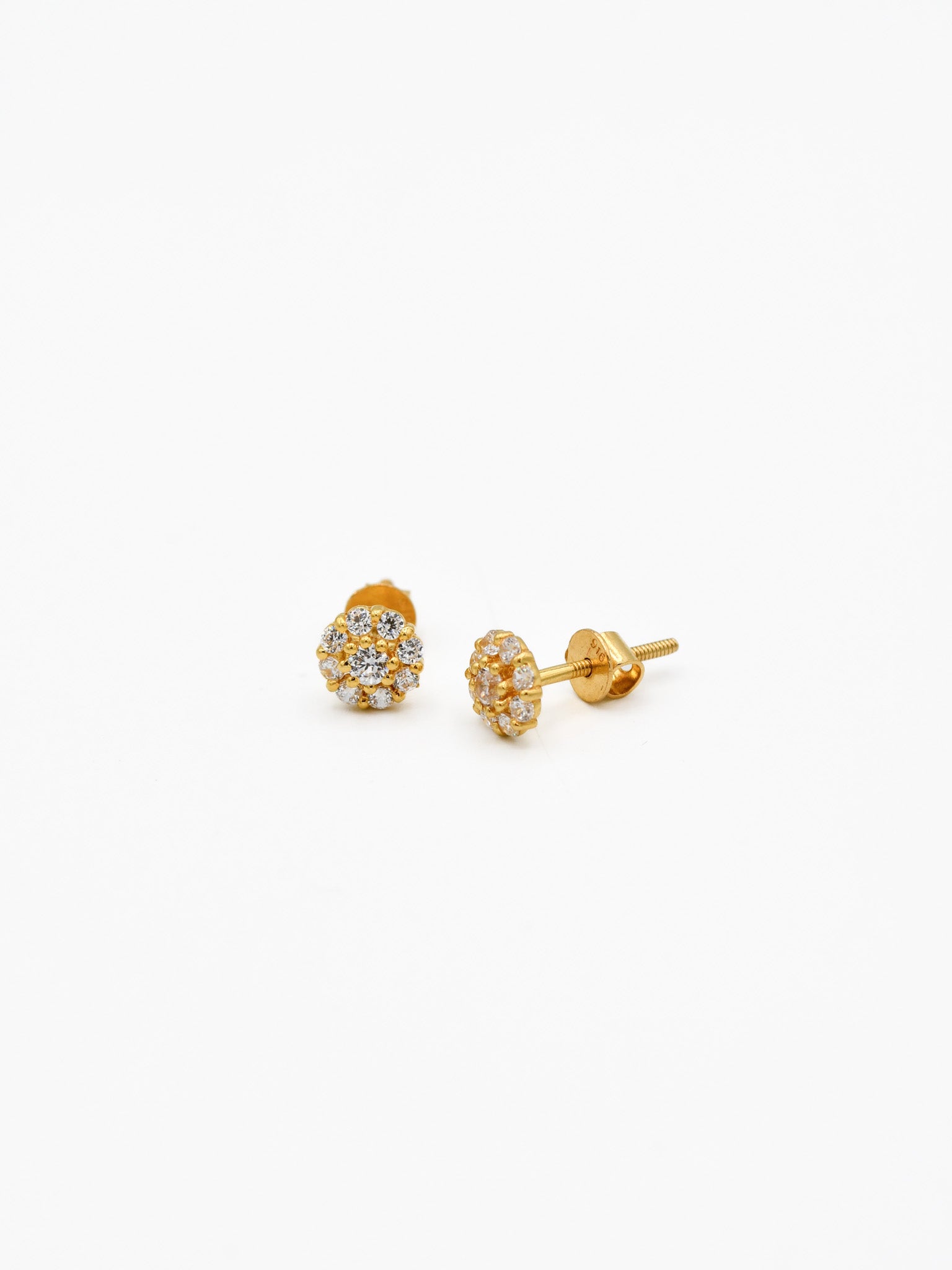 22ct Gold CZ Stud Earrings - Roop Darshan