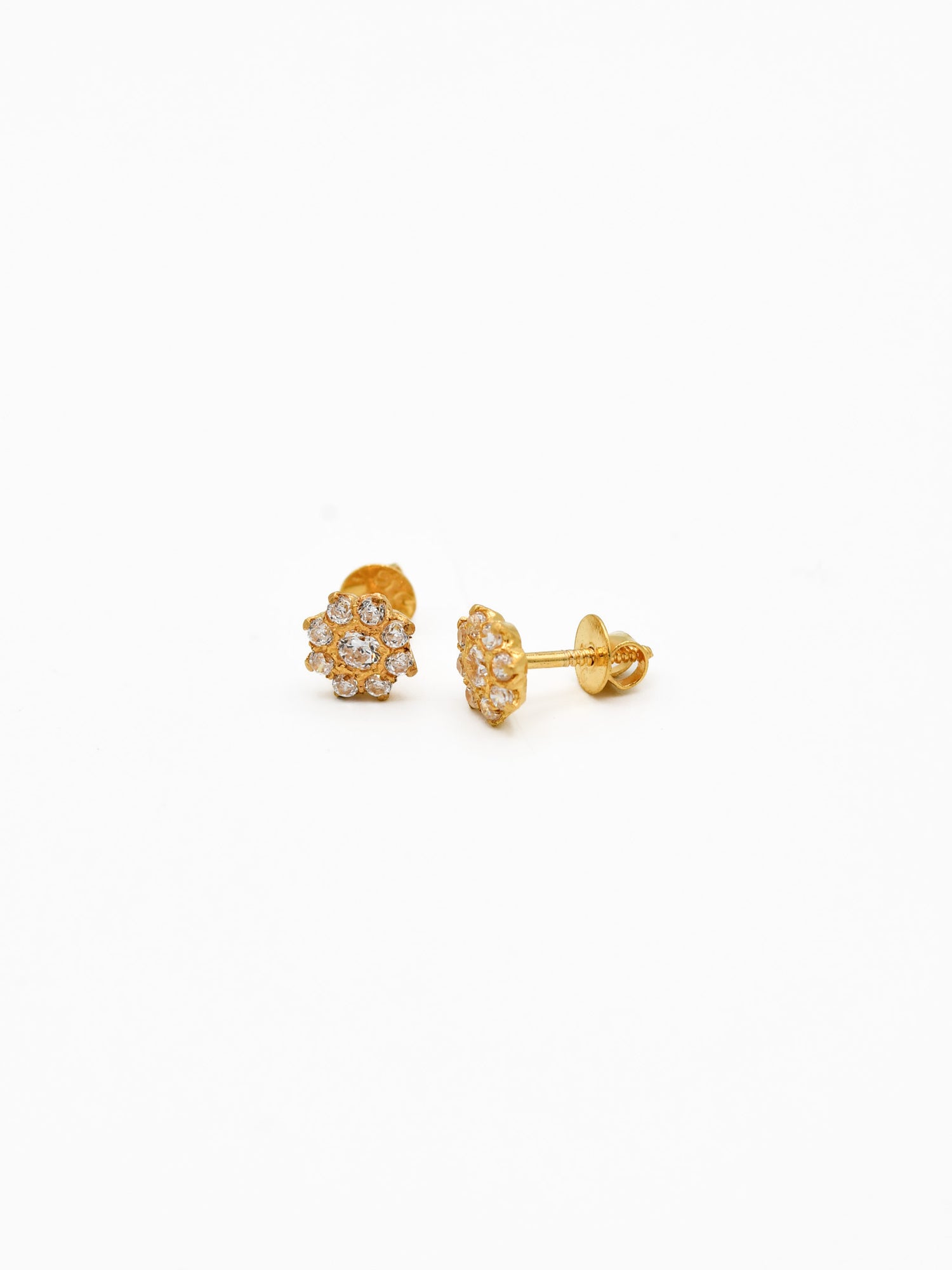 22ct Gold CZ Stud Earrings - Roop Darshan